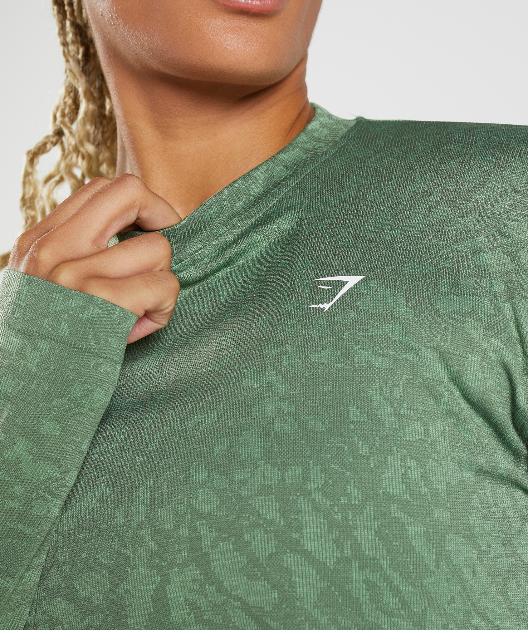 Tops Gymshark Adapt Animal Seamless Long Sleeve Mujer Verde | 5846937-KS