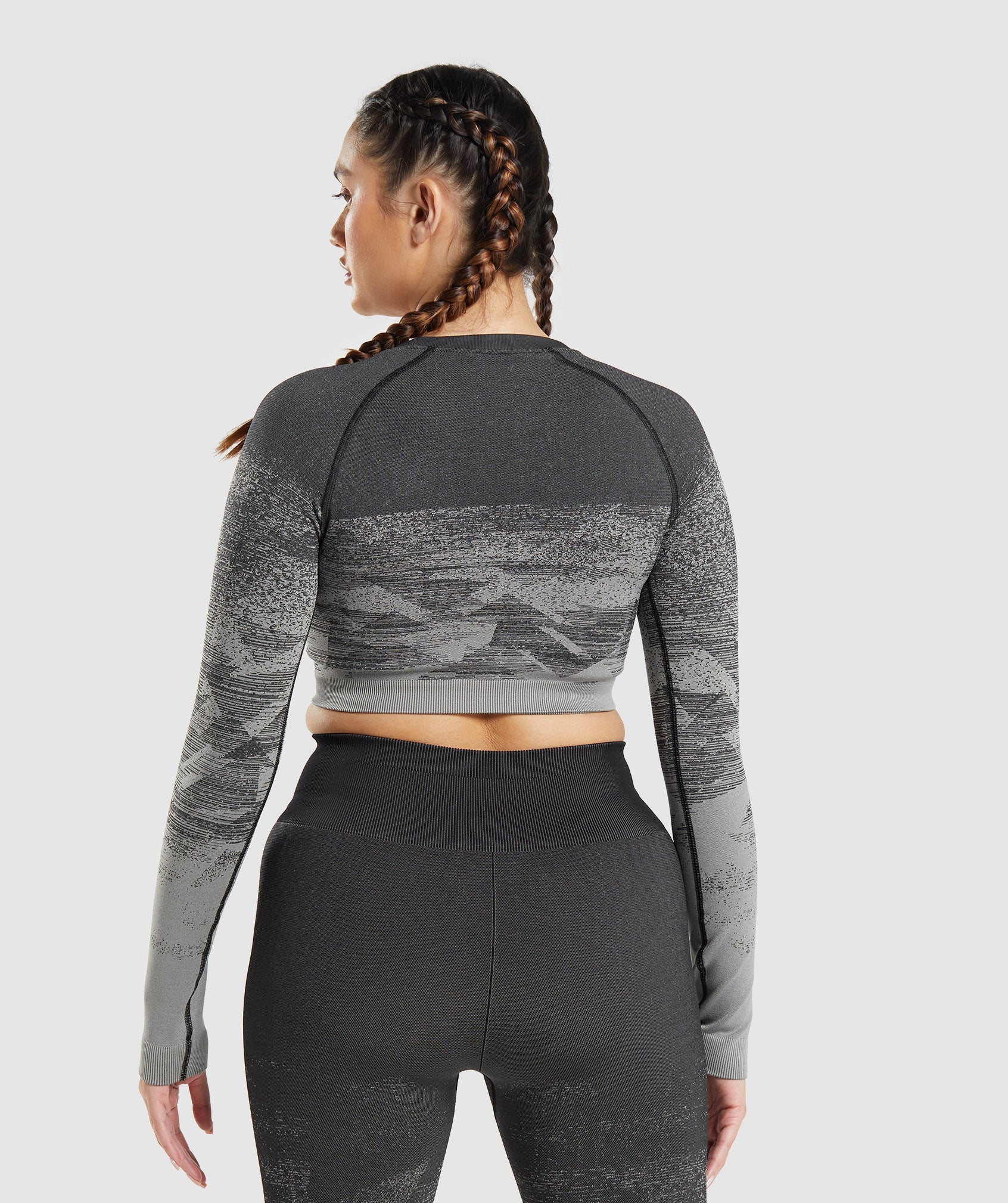 Tops Gymshark Adapt Ombre Crop Mujer Negras | 6172453-GD