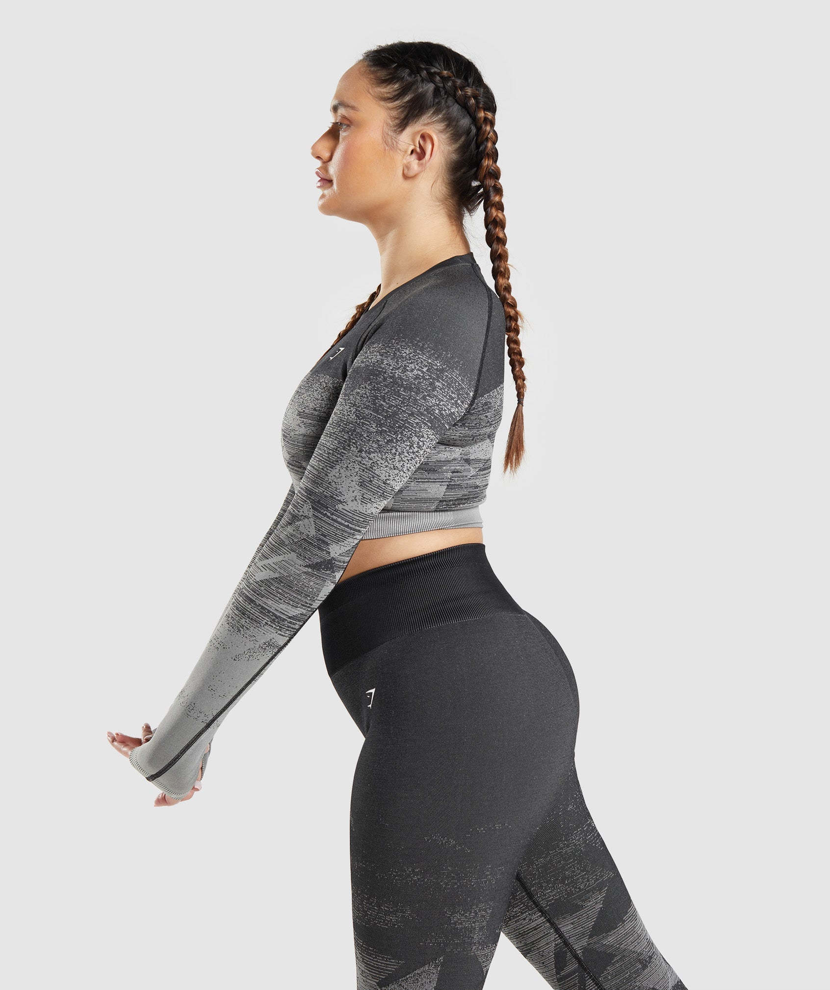 Tops Gymshark Adapt Ombre Crop Mujer Negras | 6172453-GD