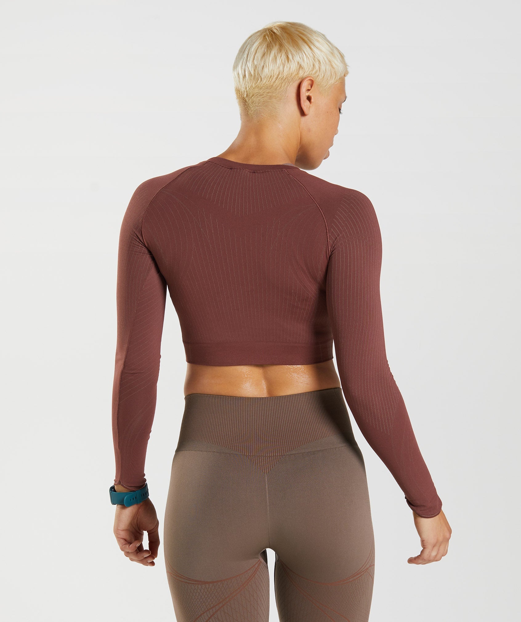 Tops Gymshark Apex Seamless Crop Mujer Marrones | 4501739-XD