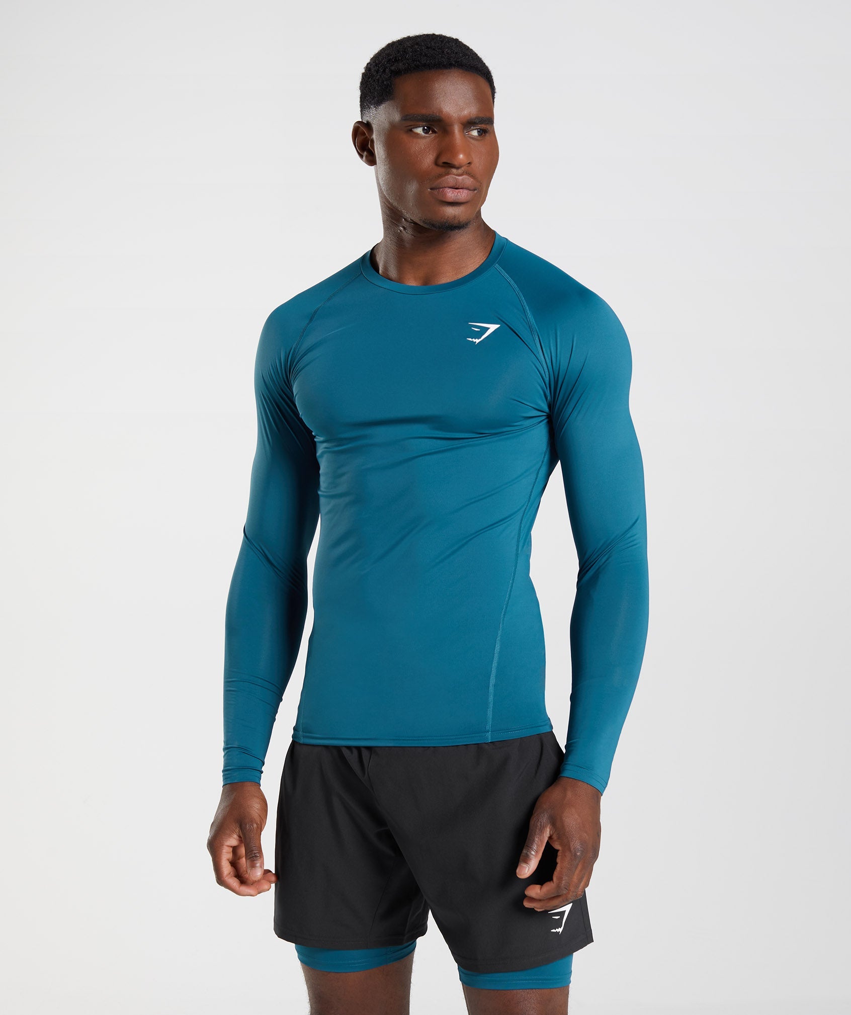 Tops Gymshark Element Baselayer Long Sleeve Hombre Azules | 7421603-YI