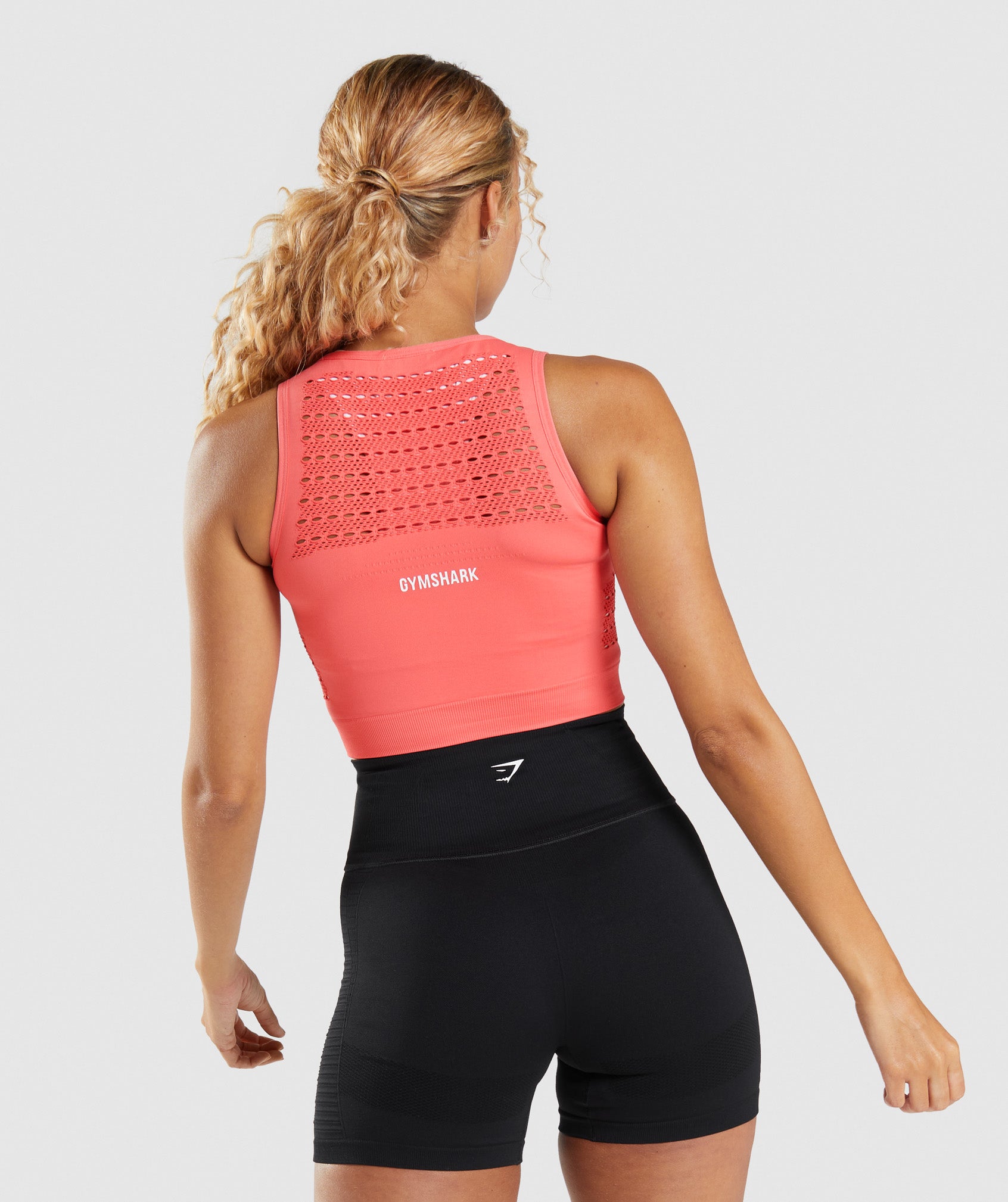 Tops Gymshark Energy Seamless Crop Mujer Rosas | 6387029-XY