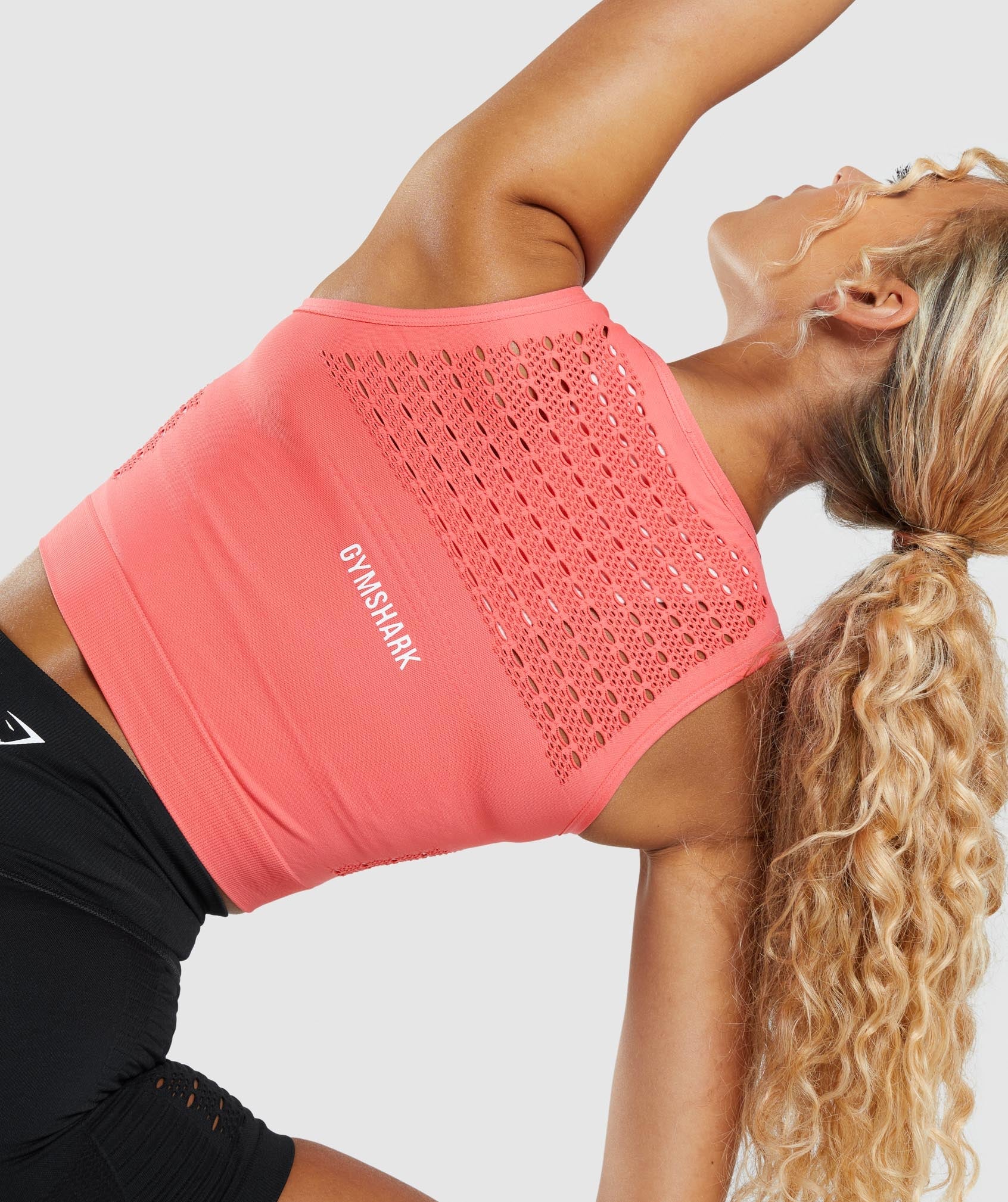 Tops Gymshark Energy Seamless Crop Mujer Rosas | 6387029-XY