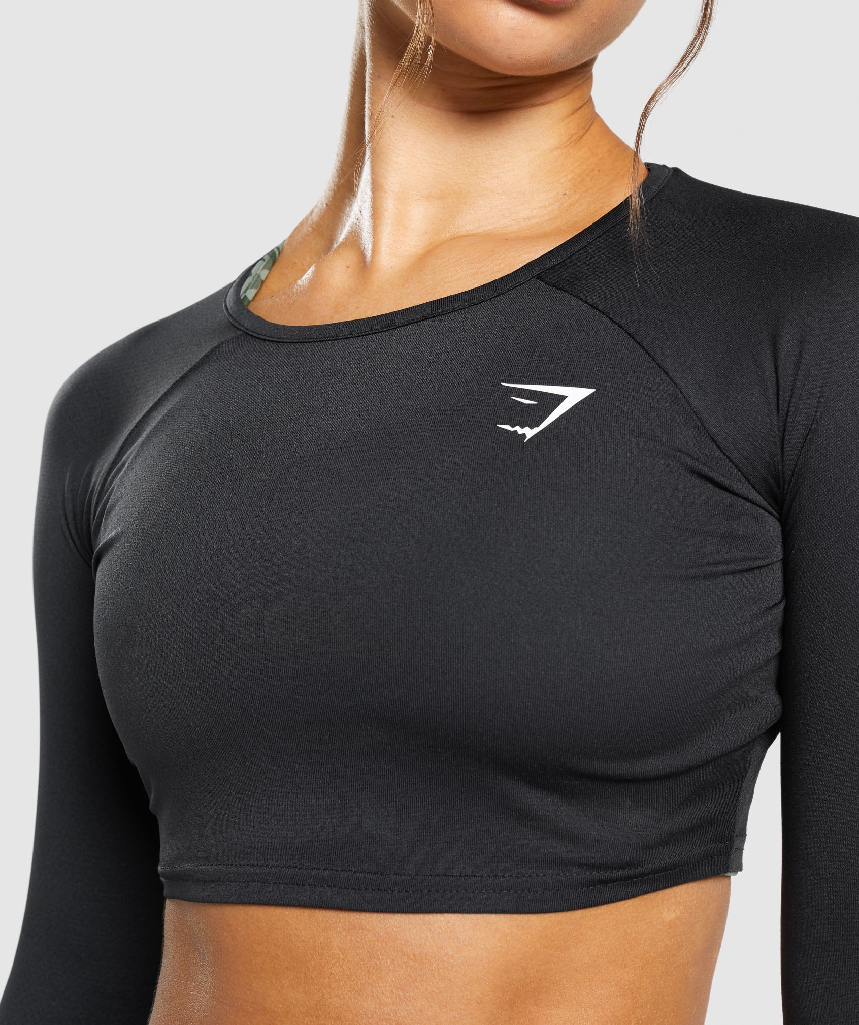 Tops Gymshark Entrenamiento Long Sleeve Crop Mujer Negras | 8026439-VR