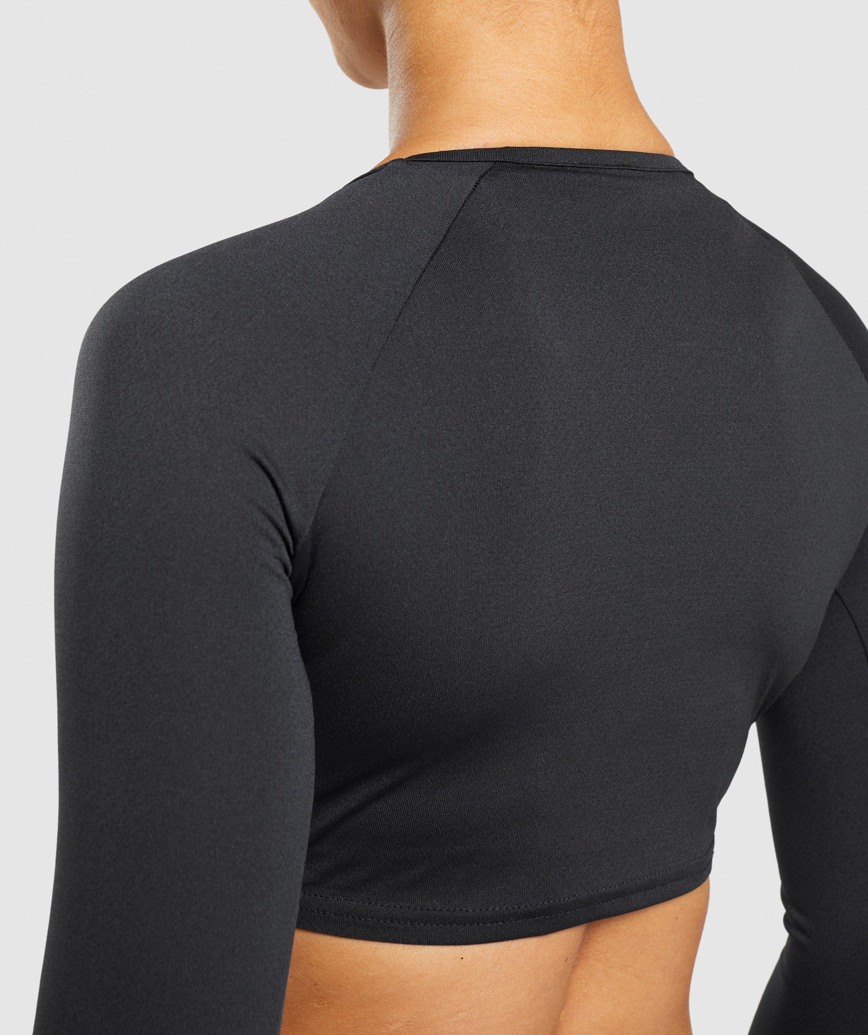 Tops Gymshark Entrenamiento Long Sleeve Crop Mujer Negras | 8026439-VR