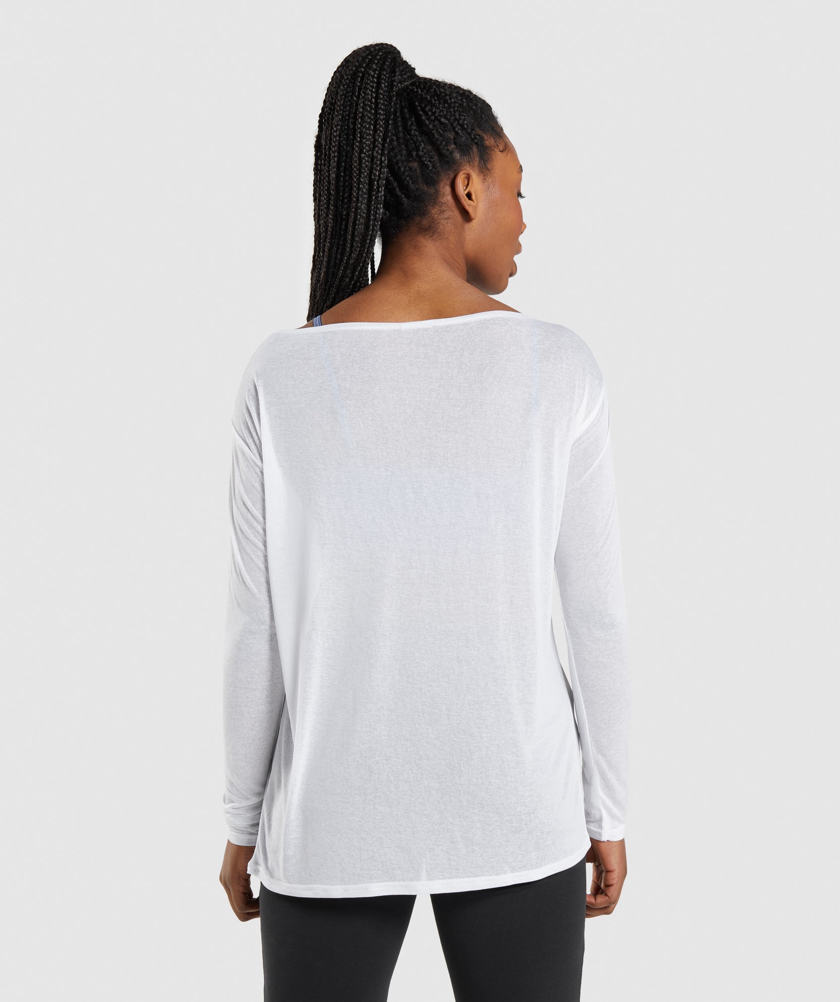 Tops Gymshark Entrenamiento Oversized Long Sleeve Mujer Blancas | 8250694-PQ