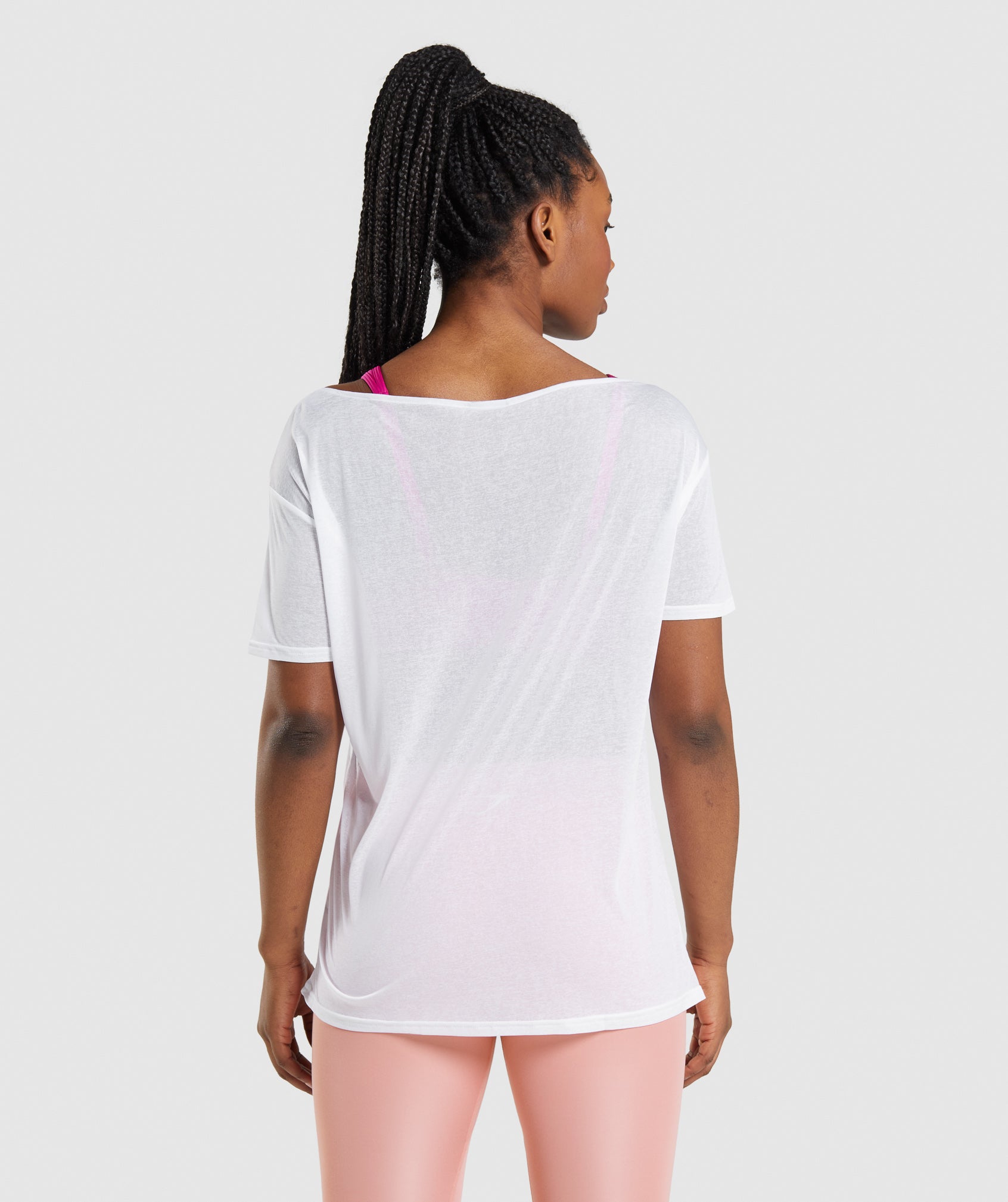 Tops Gymshark Entrenamiento Oversized Mujer Blancas | 1285904-QX