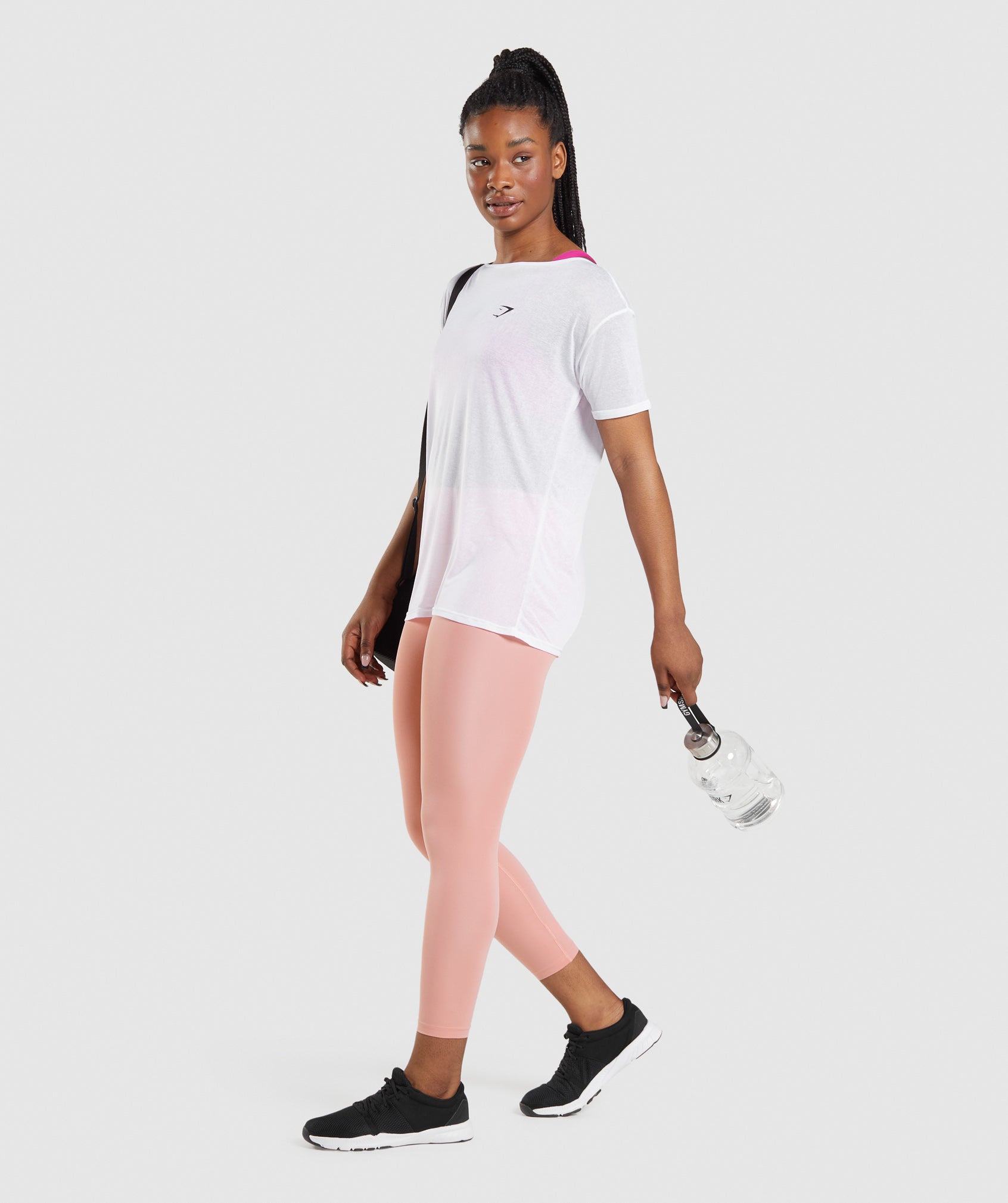 Tops Gymshark Entrenamiento Oversized Mujer Blancas | 1285904-QX