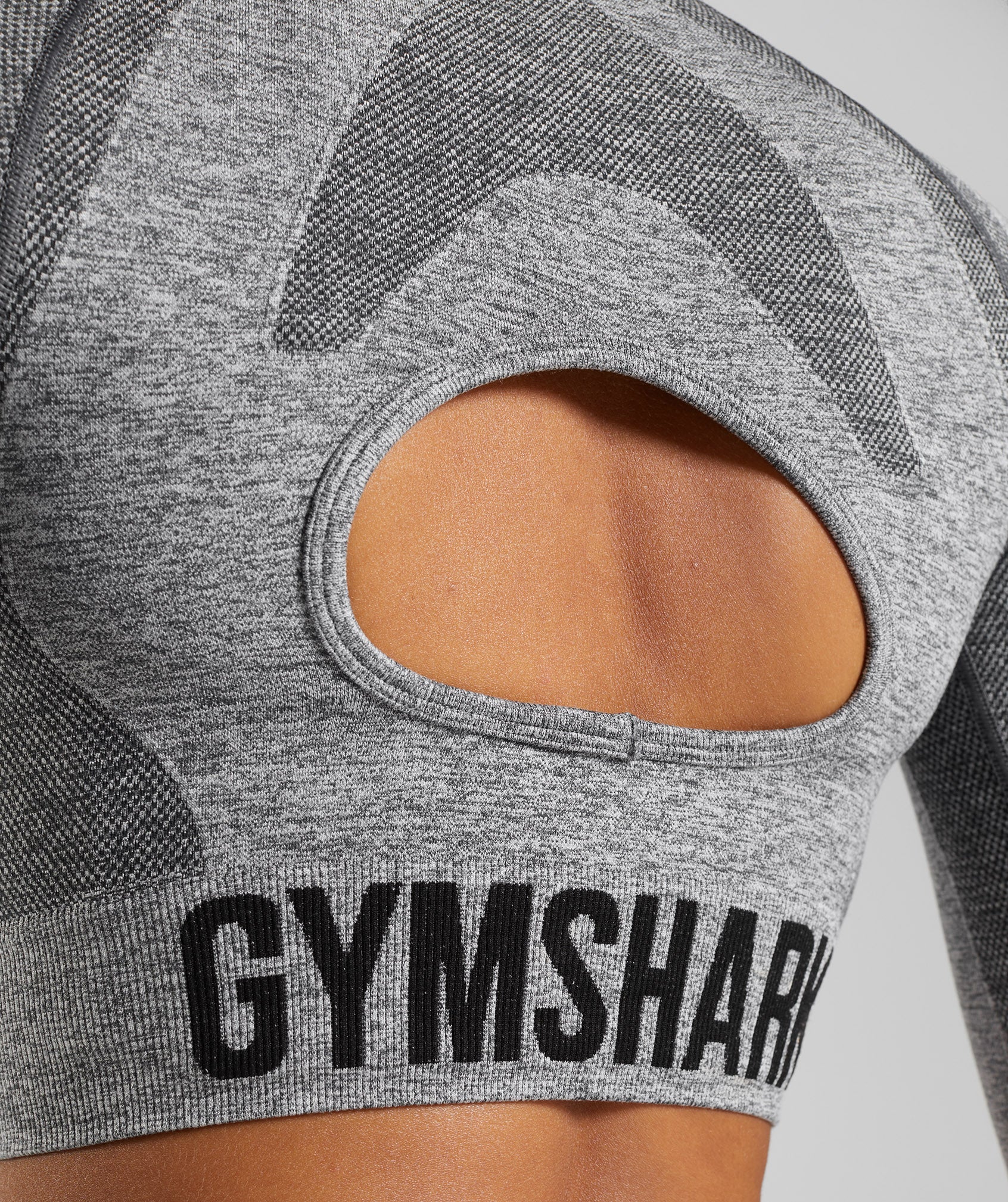 Tops Gymshark Flex Long Sleeve Crop Mujer Gris | 5978041-FN