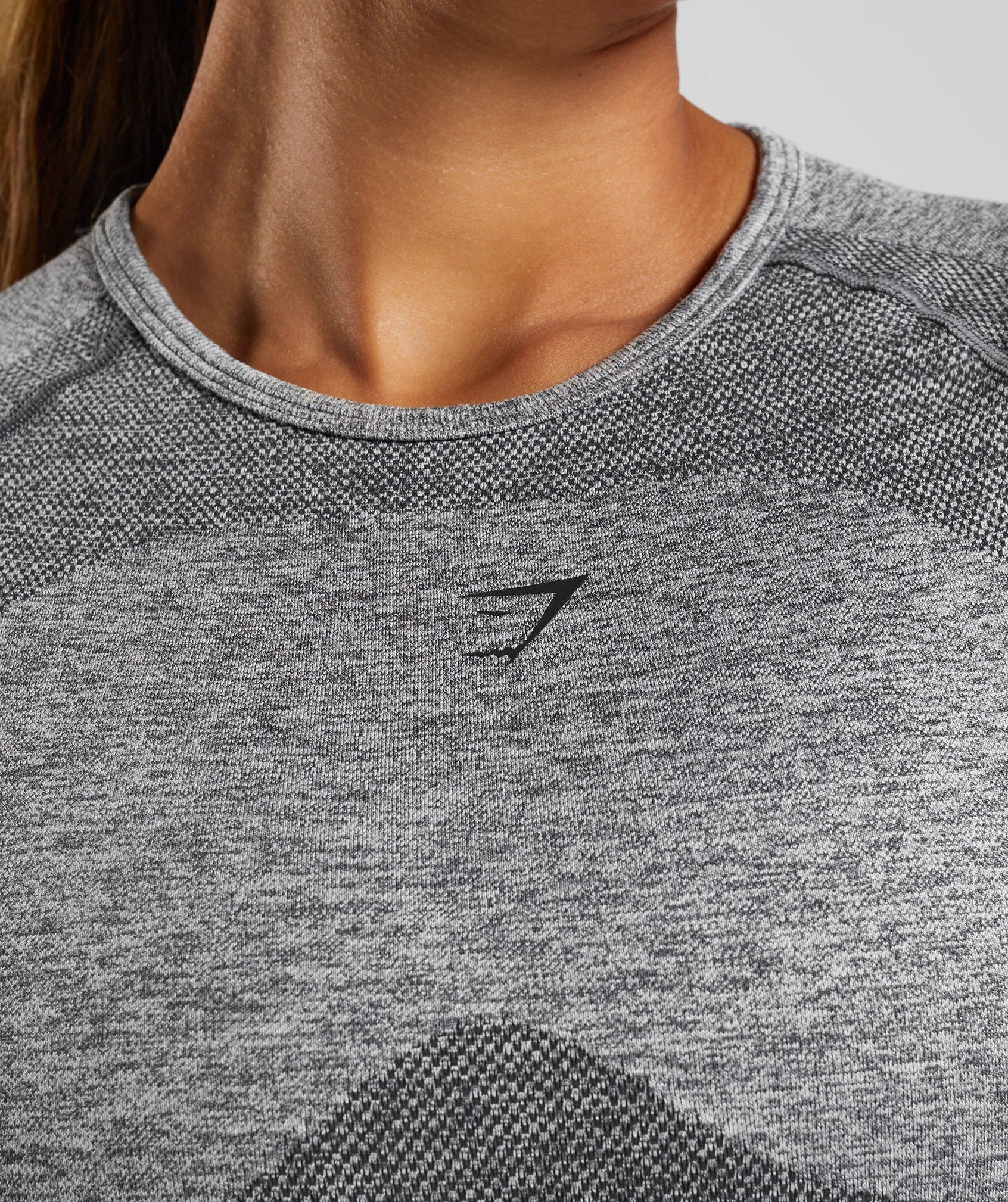 Tops Gymshark Flex Long Sleeve Crop Mujer Gris | 5978041-FN