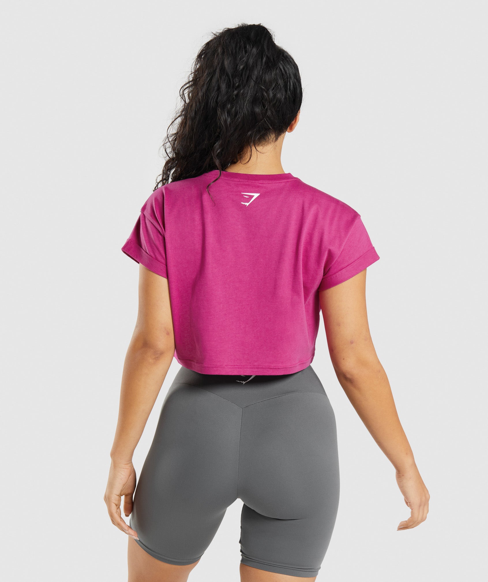 Tops Gymshark Fraction Crop Mujer Rosas | 3872104-IF