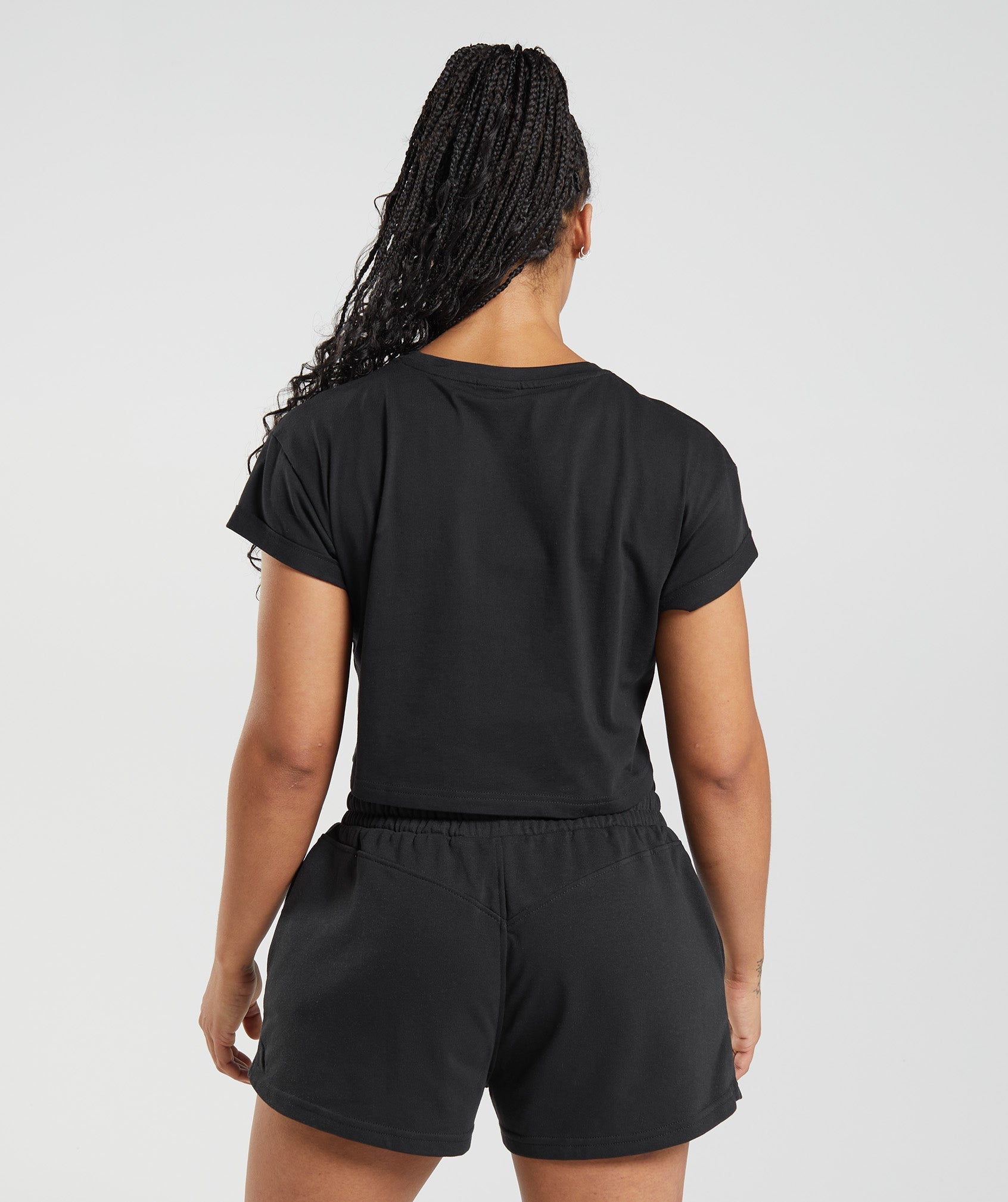 Tops Gymshark Legacy Crop Mujer Negras | 7591804-RM