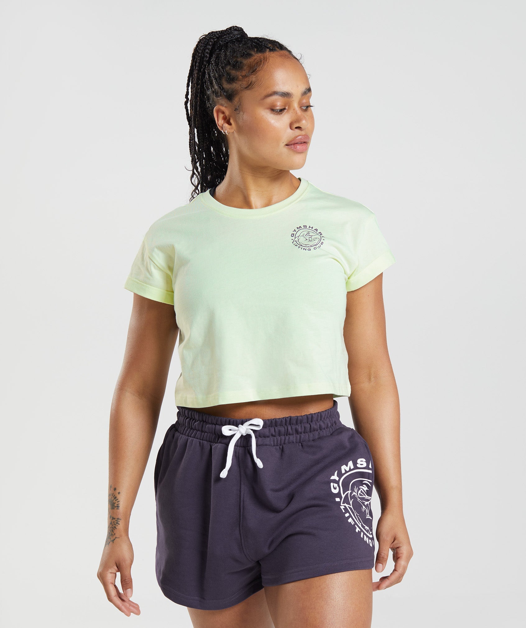 Tops Gymshark Legacy Crop Mujer Verde | 4536718-EV