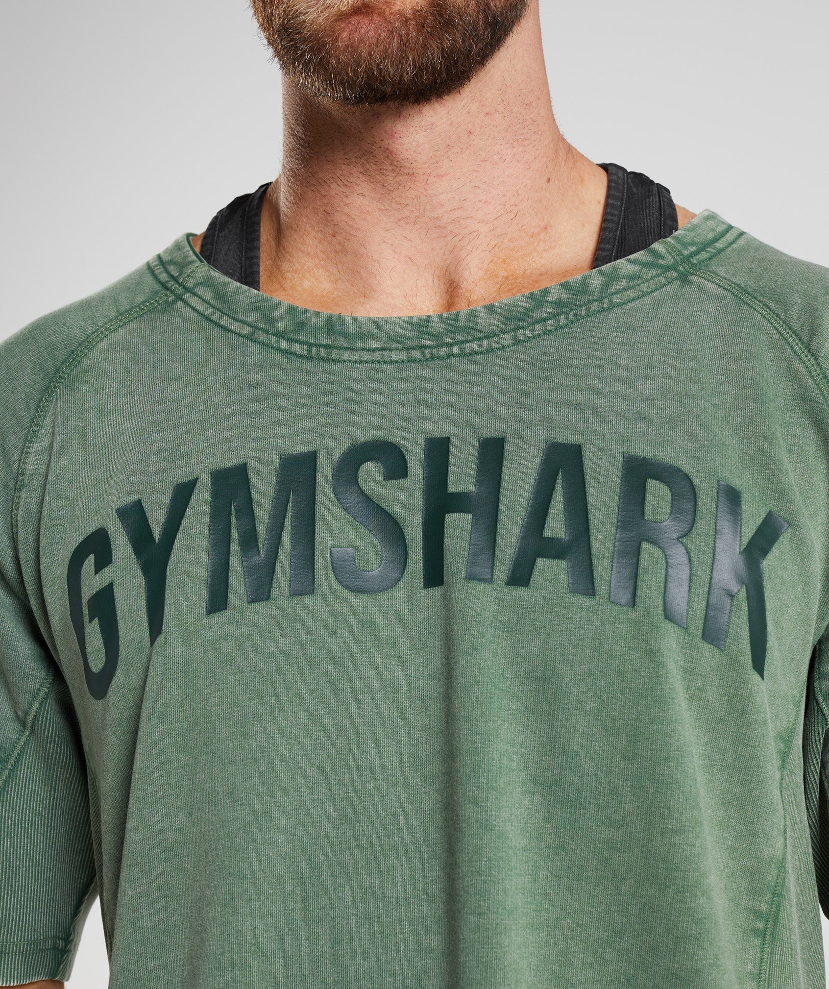 Tops Gymshark Power Washed Rag Hombre Verde | 5048179-HA