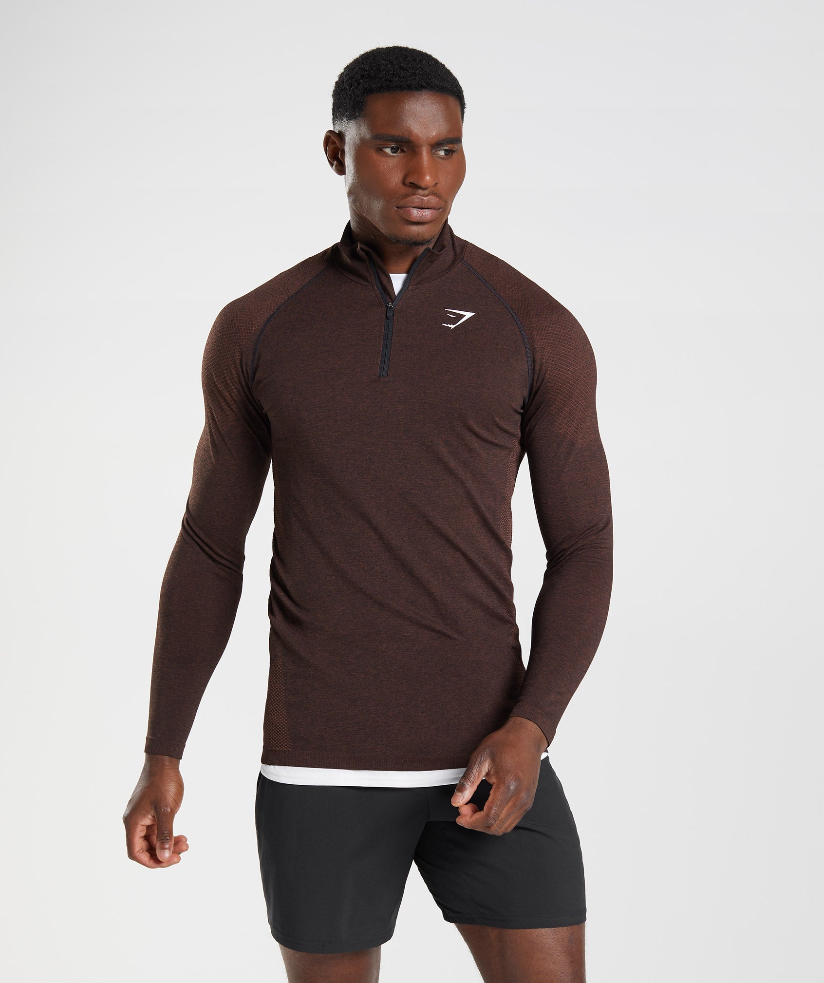 Tops Gymshark Vital 1/4 Zip Hombre Marrones | 7321098-CK