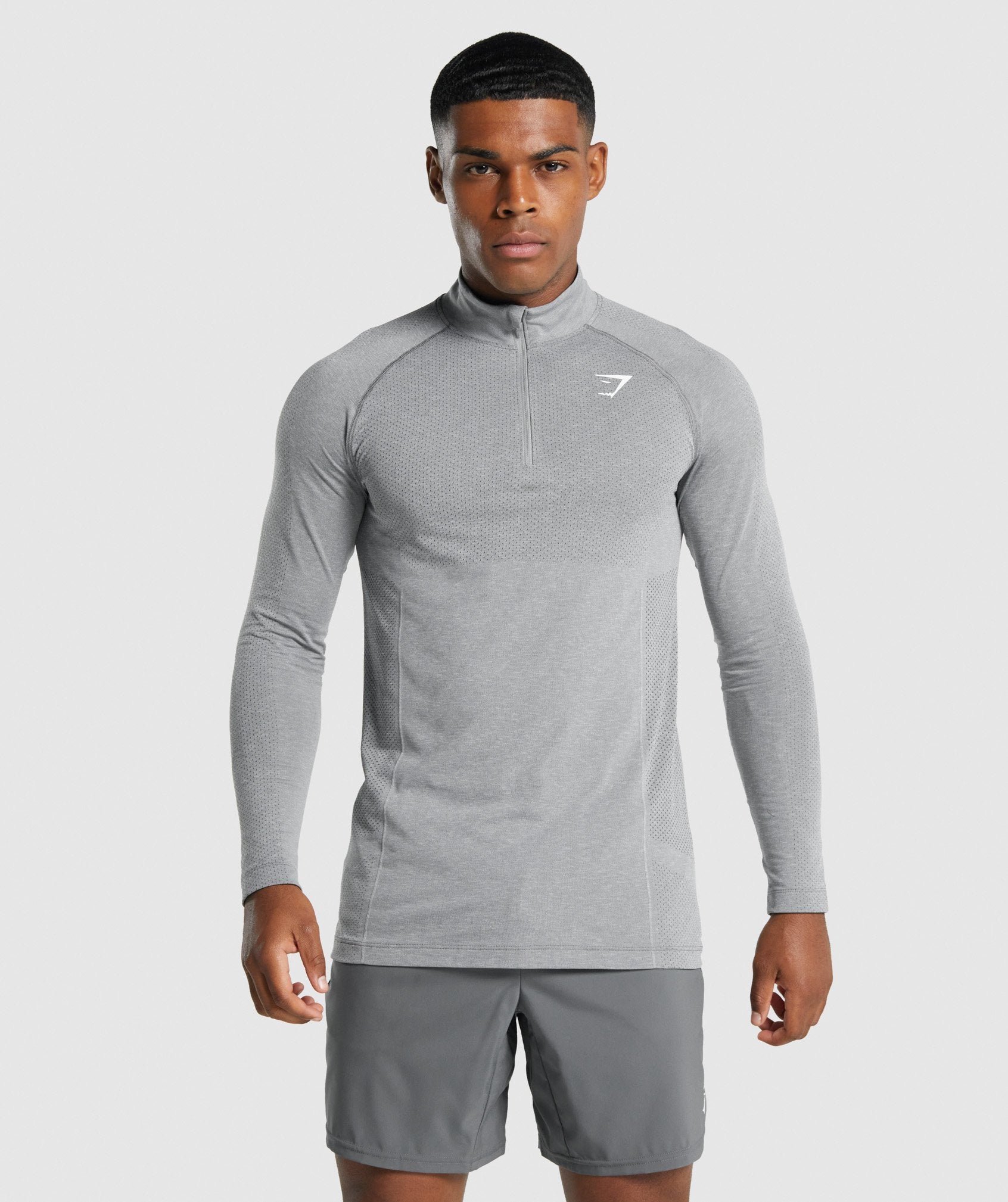 Tops Gymshark Vital Light 1/4 Zip Hombre Gris | 6902547-DE