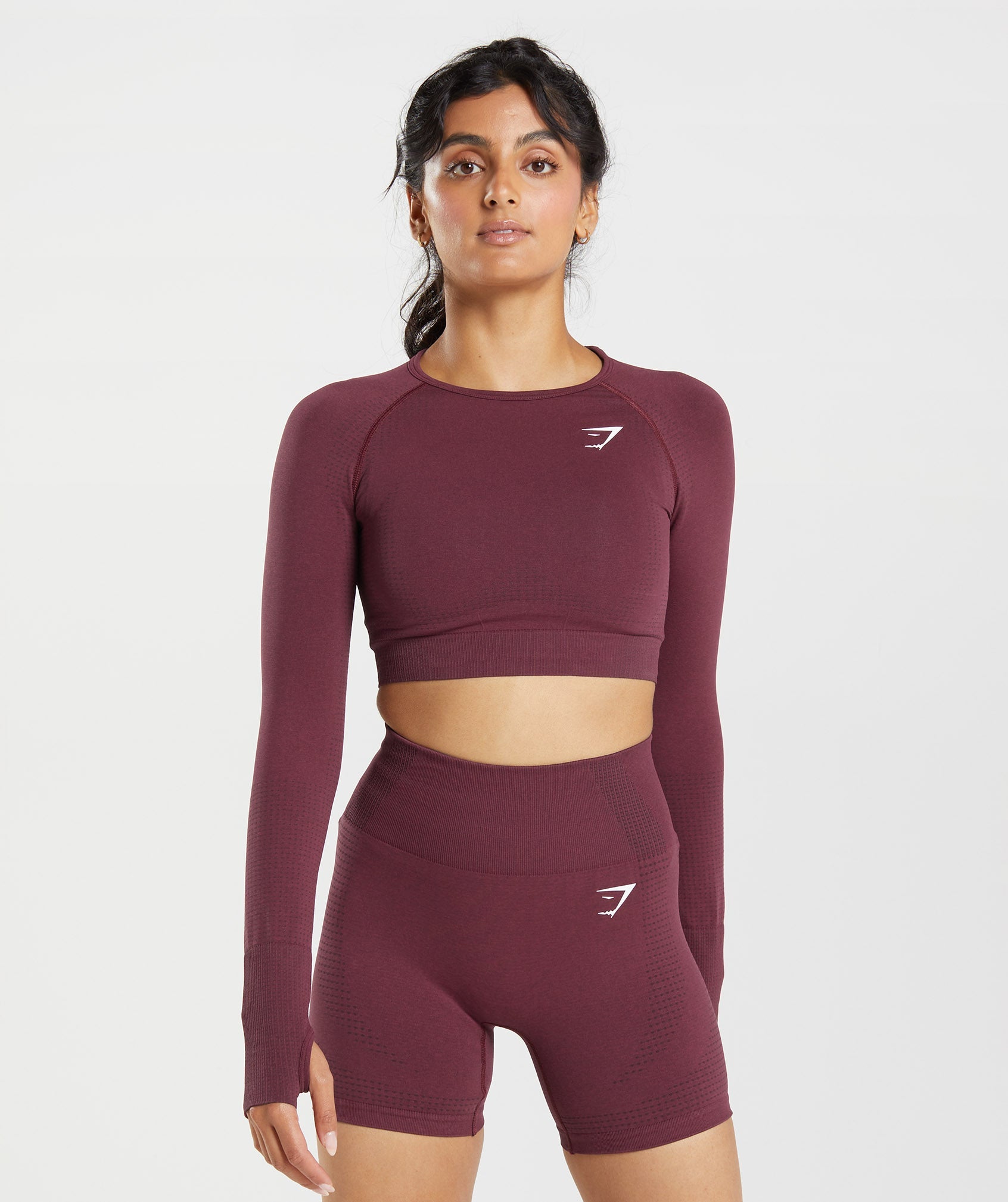 Tops Gymshark Vital Seamless 2.0 Crop Mujer Burdeos | 2501687-HY