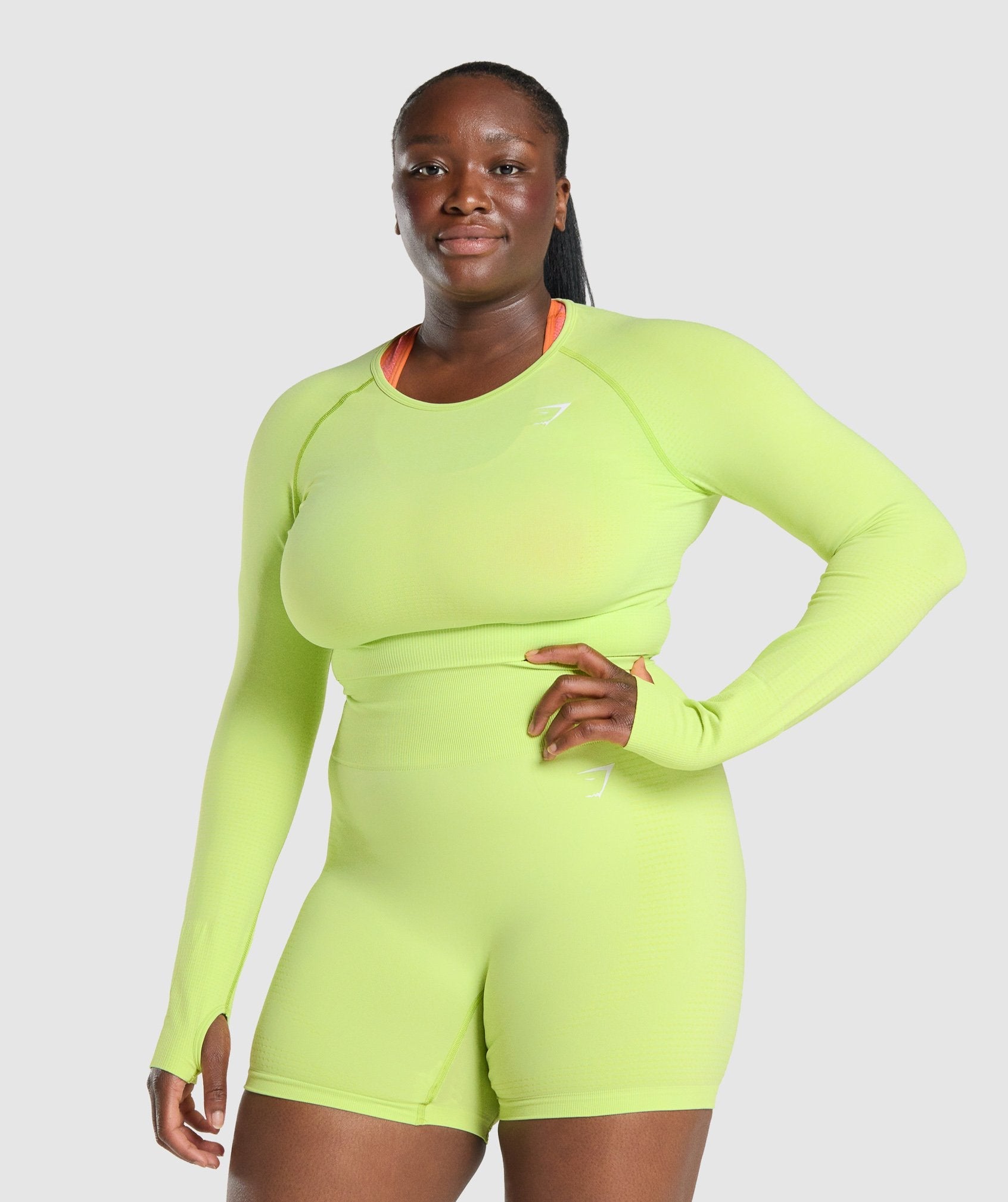 Tops Gymshark Vital Seamless 2.0 Long Sleeve Crop Mujer Amarillo | 1478629-OC