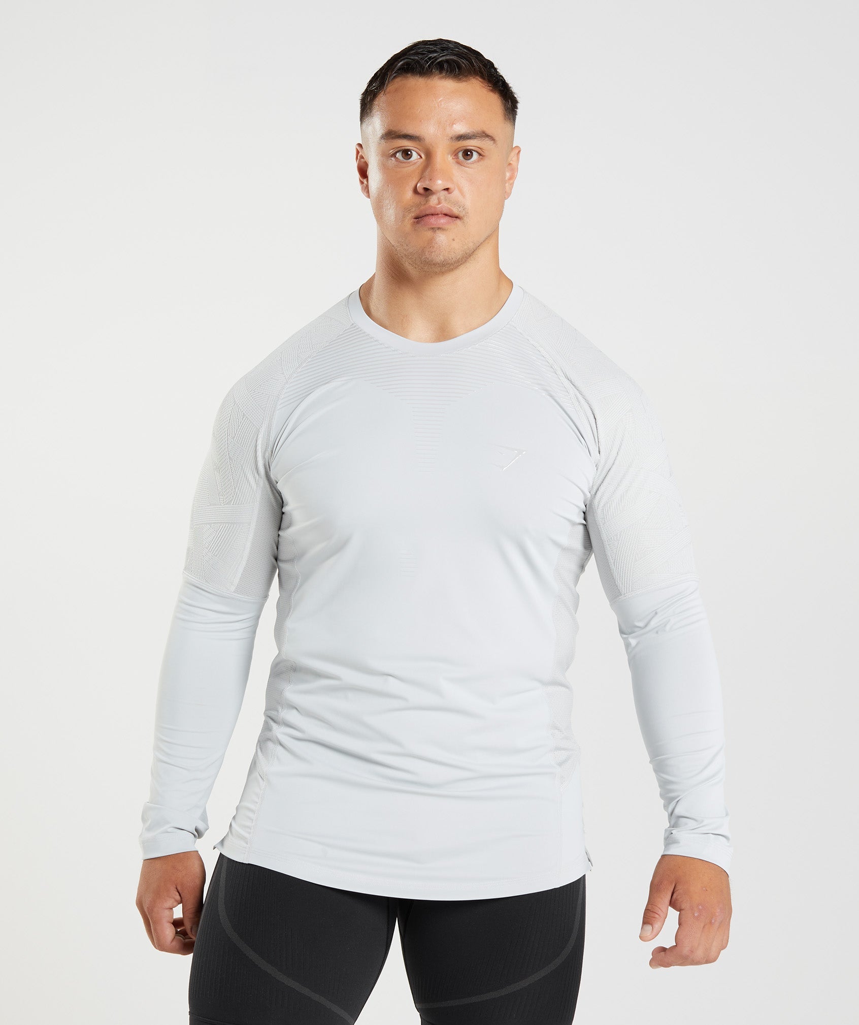 Camiseta Gymshark 315 Long Sleeve Hombre Gris Claro | 0715283-QI