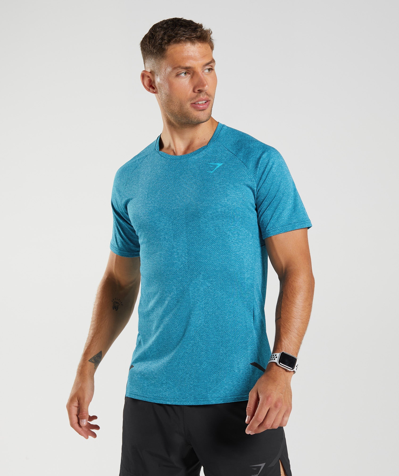 Camiseta Gymshark Apex Hombre Azules | 9435682-VC