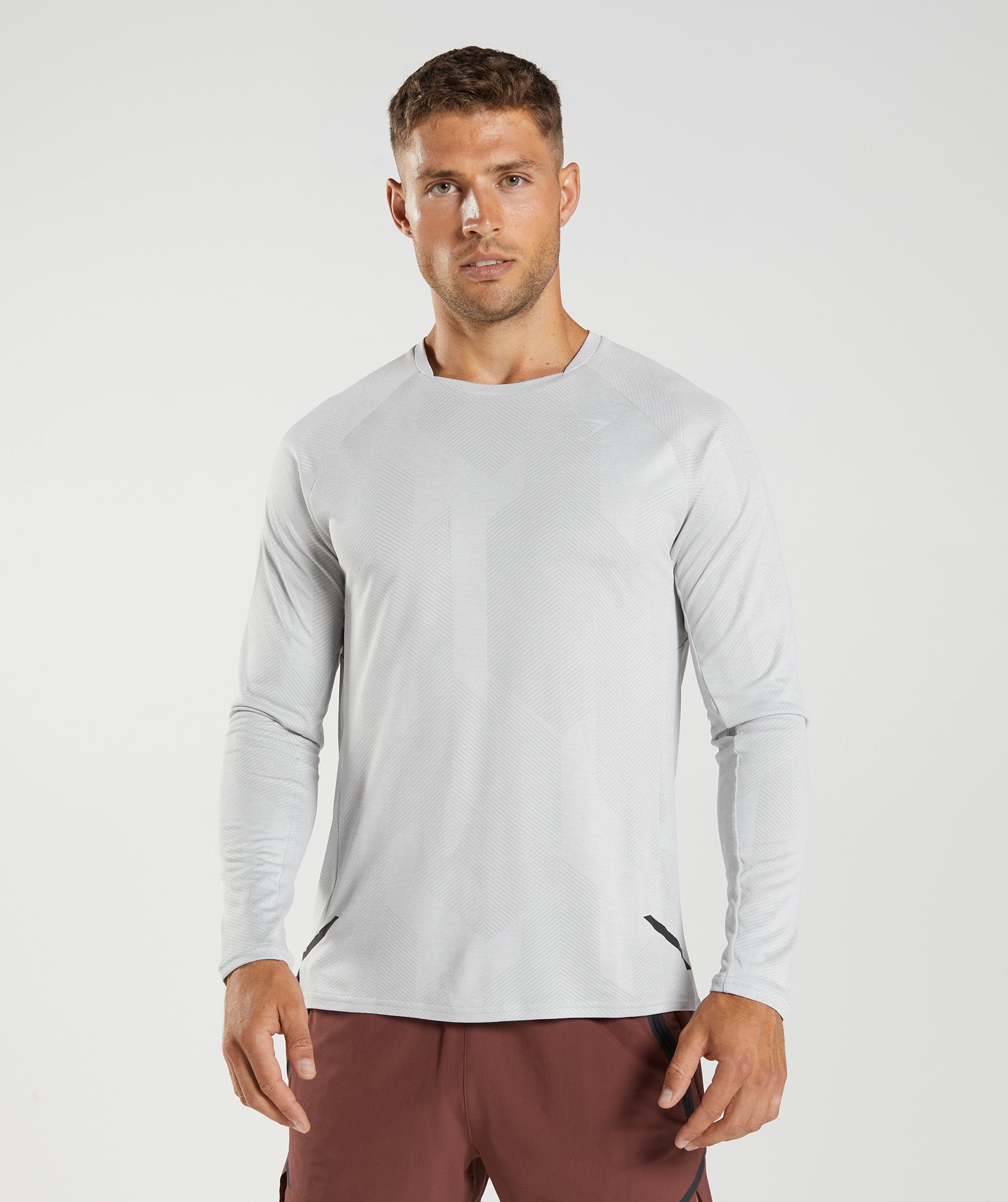 Camiseta Gymshark Apex Long Sleeve Hombre Gris Claro | 2796805-FC