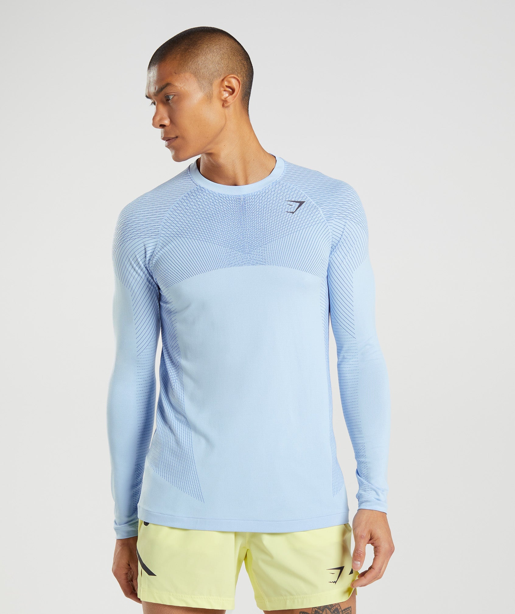 Camiseta Gymshark Apex Seamless Long Sleeve Hombre Azules | 0621854-LB