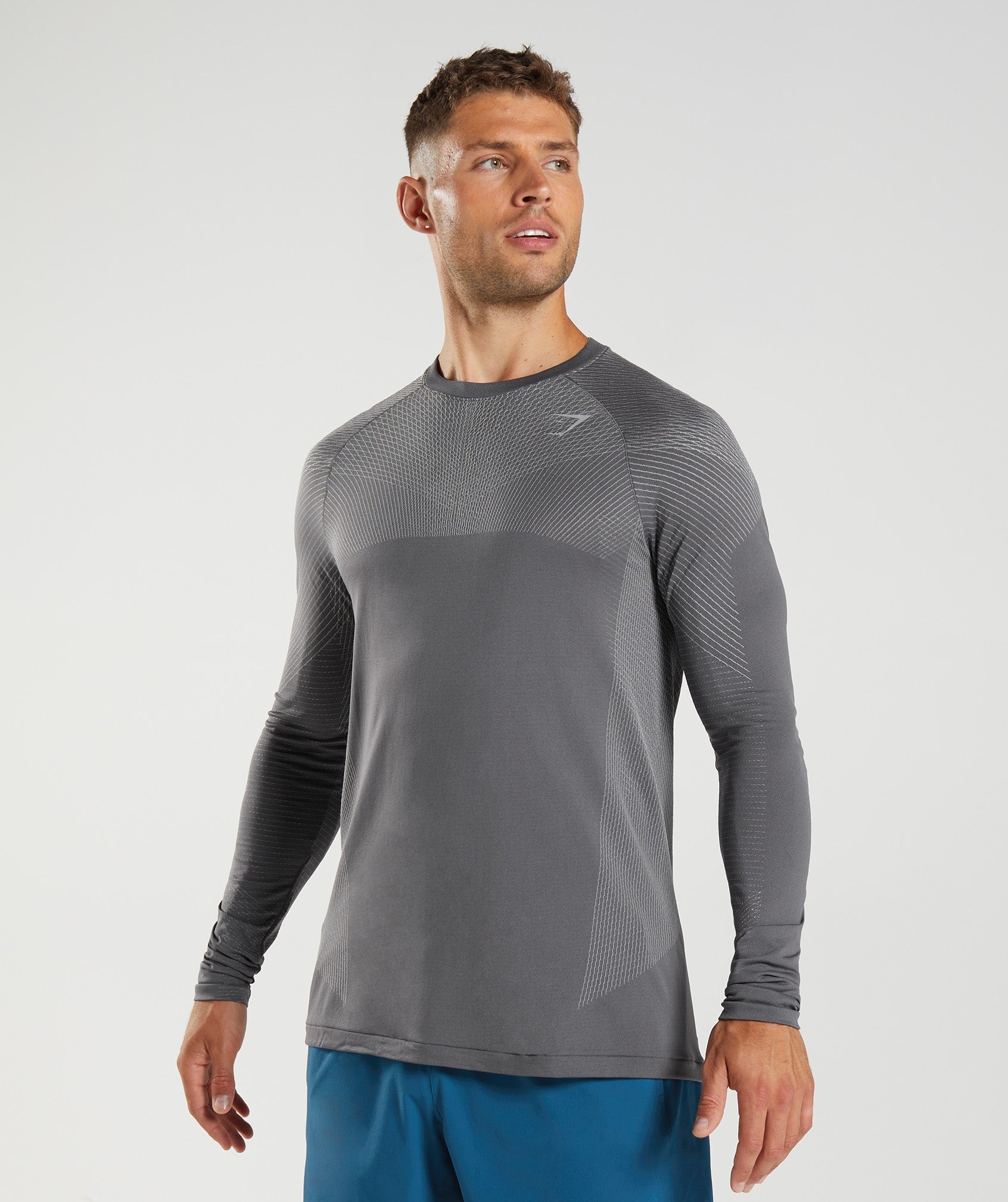 Camiseta Gymshark Apex Seamless Long Sleeve Hombre Gris | 2034697-HK