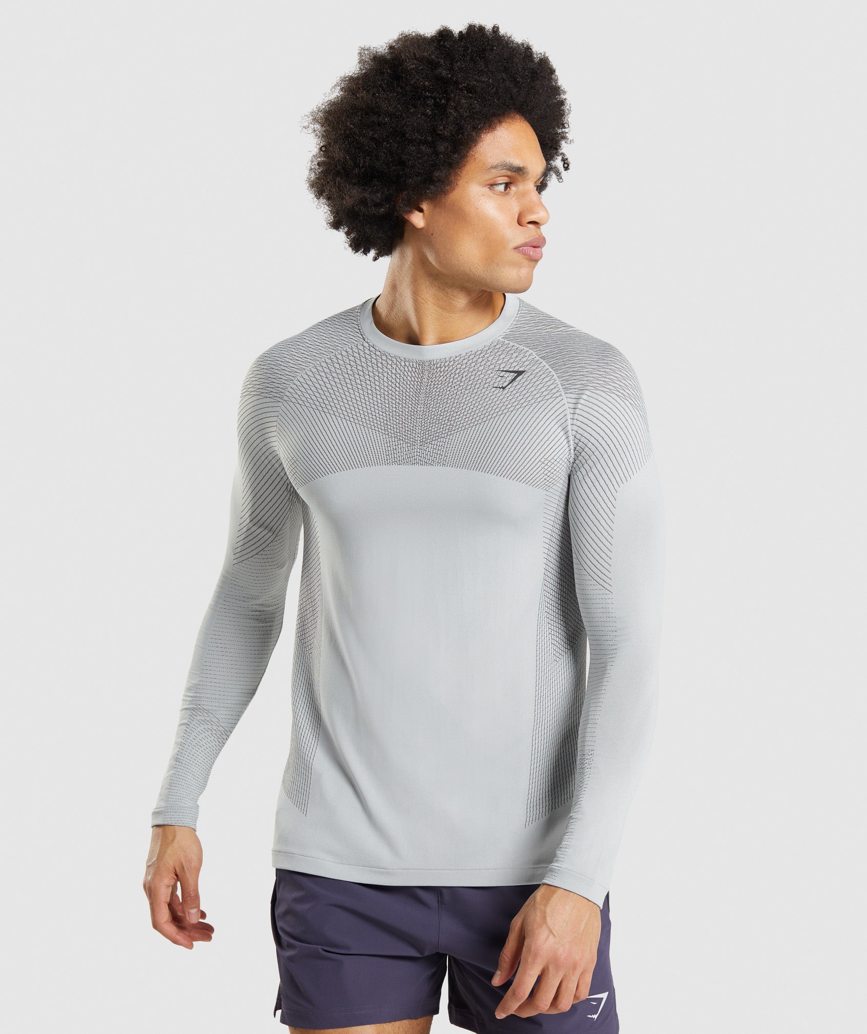 Camiseta Gymshark Apex Seamless Long Sleeve Hombre Gris Claro | 8635041-JO