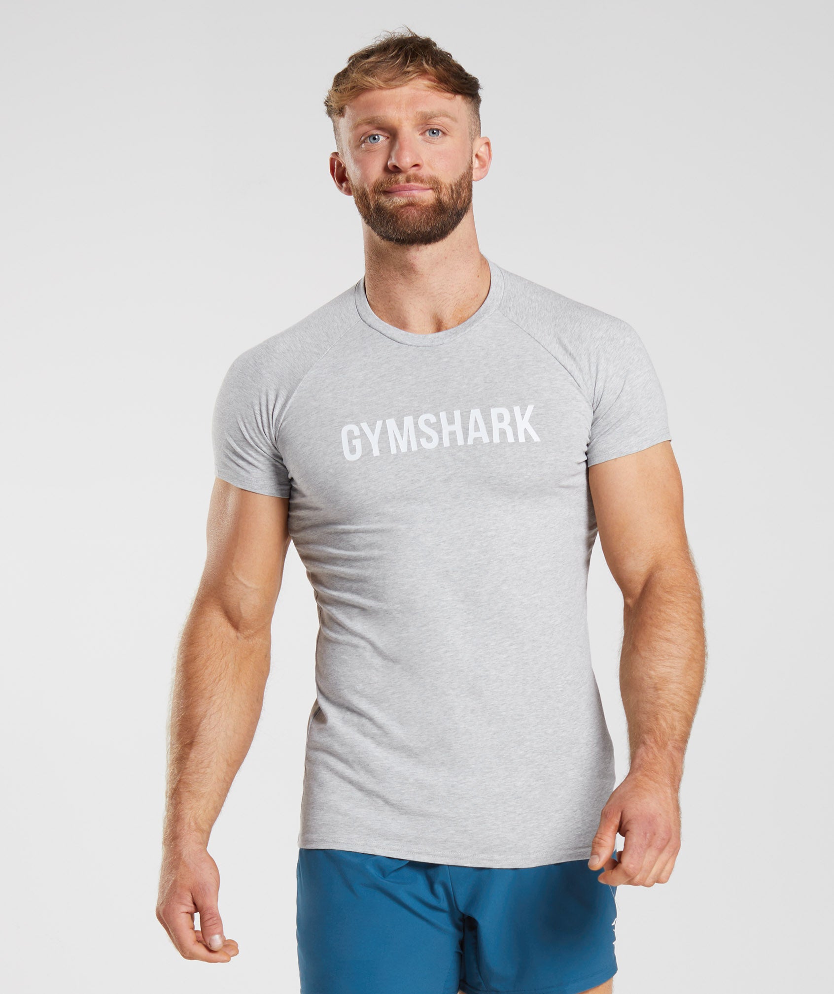 Camiseta Gymshark Apollo Hombre Gris Claro | 3458971-CA