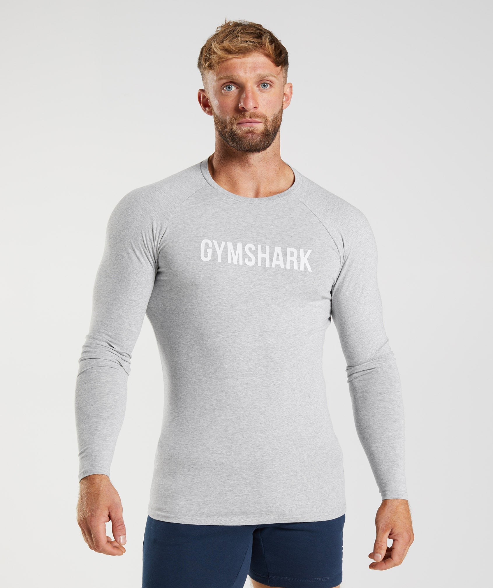 Camiseta Gymshark Apollo Long Sleeve Hombre Gris Claro | 6187309-MR