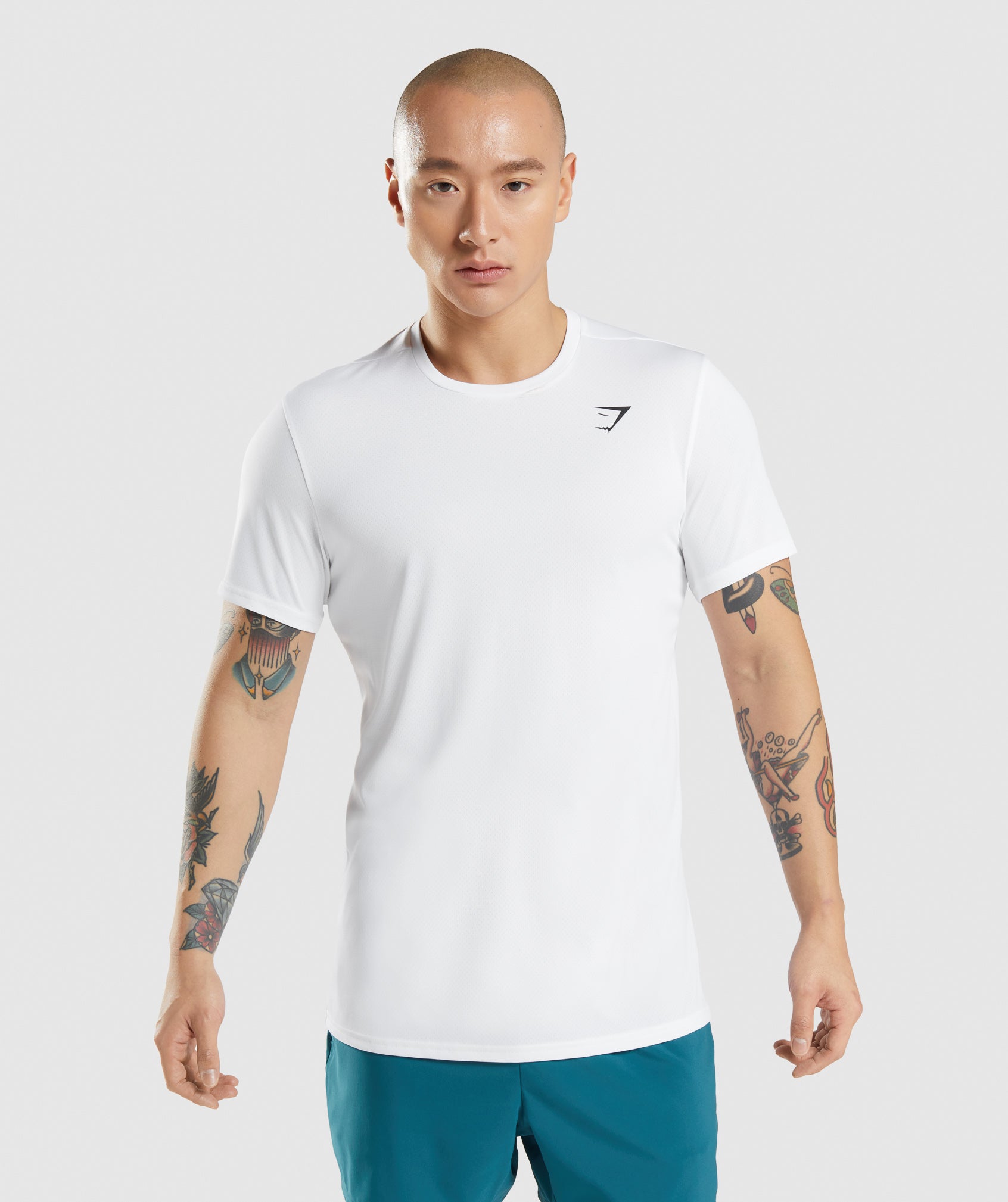 Camiseta Gymshark Arrival Hombre Blancas | 2379014-BX