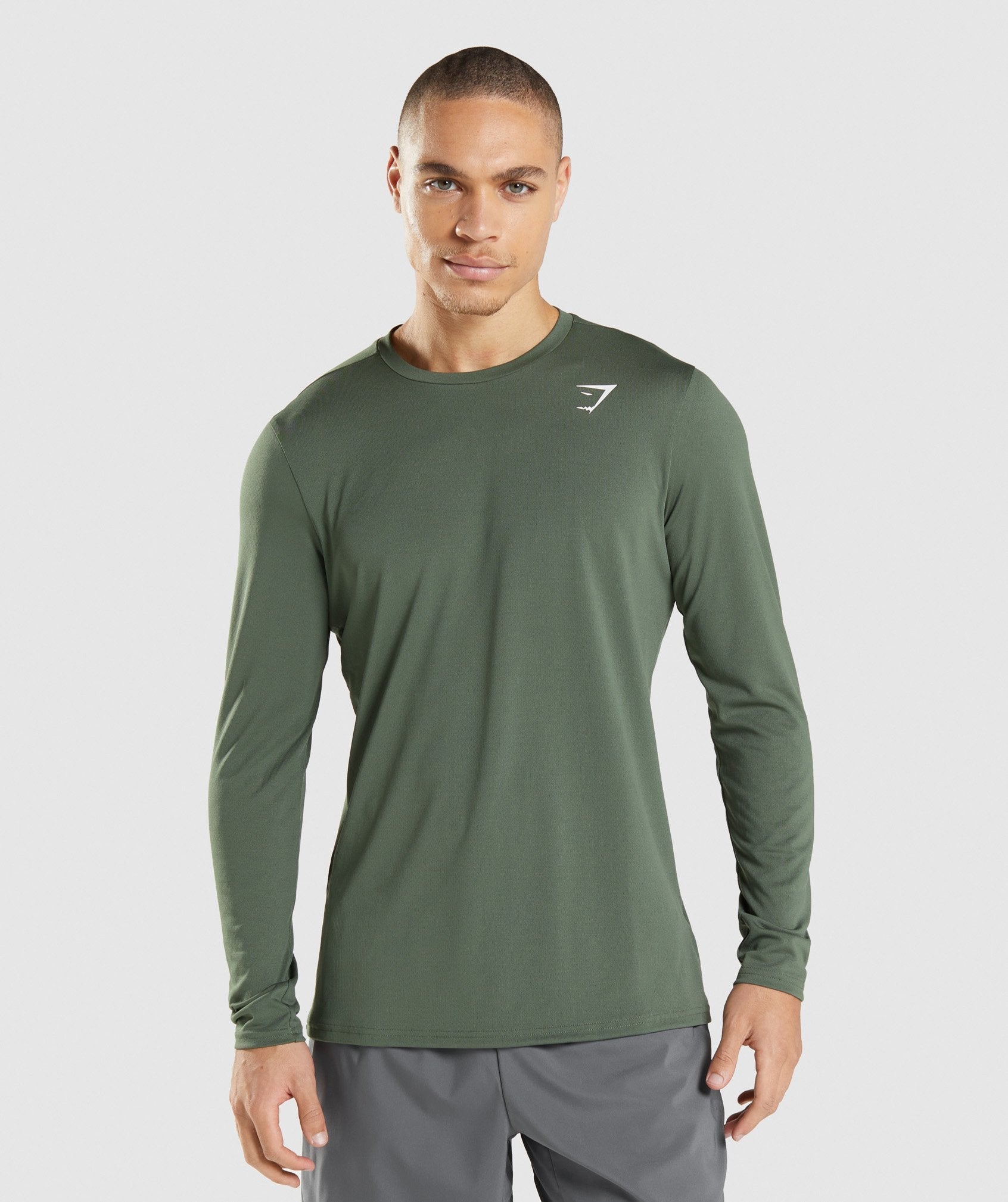 Camiseta Gymshark Arrival Long Sleeve Hombre Verde | 6209435-IS