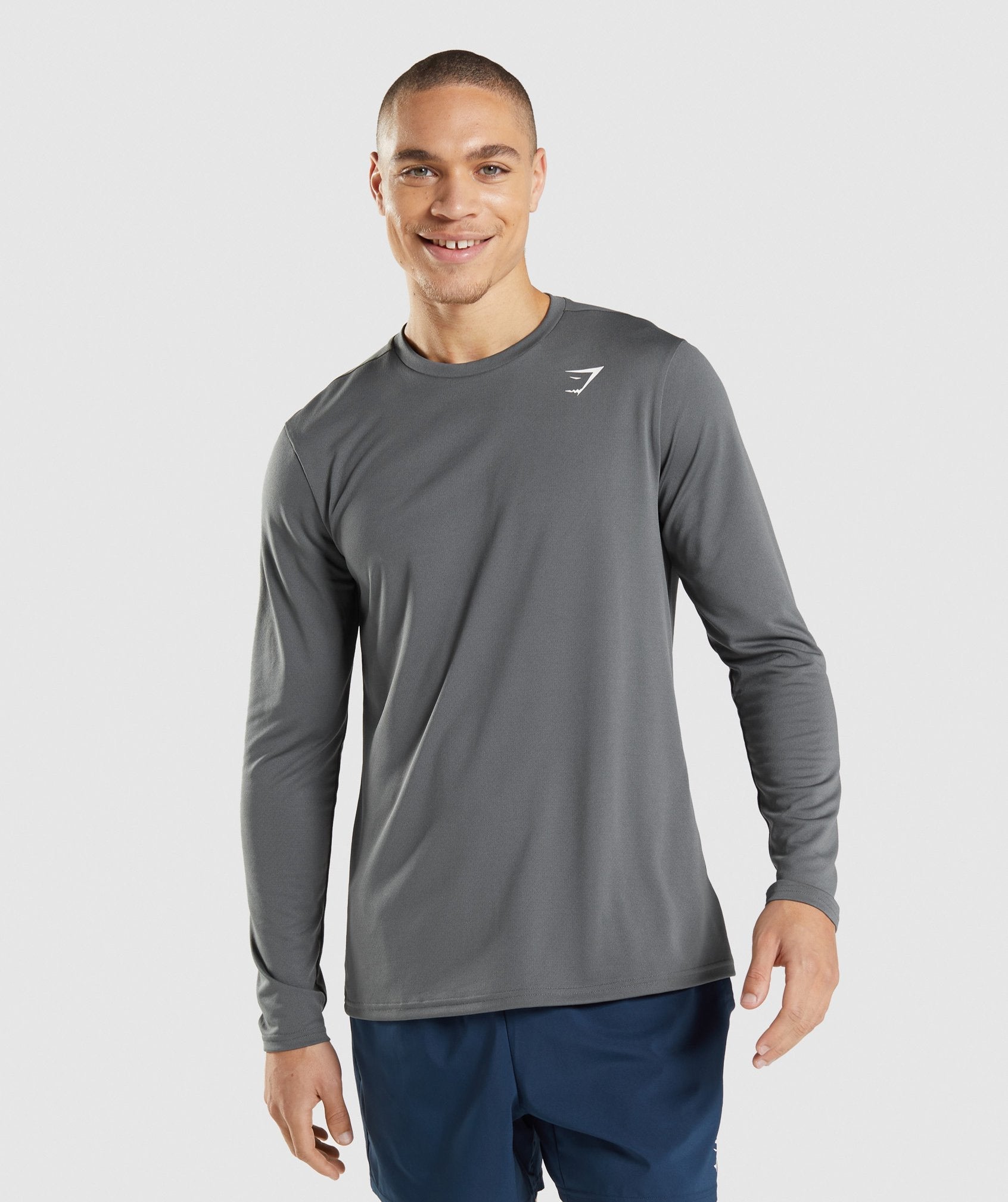 Camiseta Gymshark Arrival Long Sleeve Hombre Gris | 6723948-NF