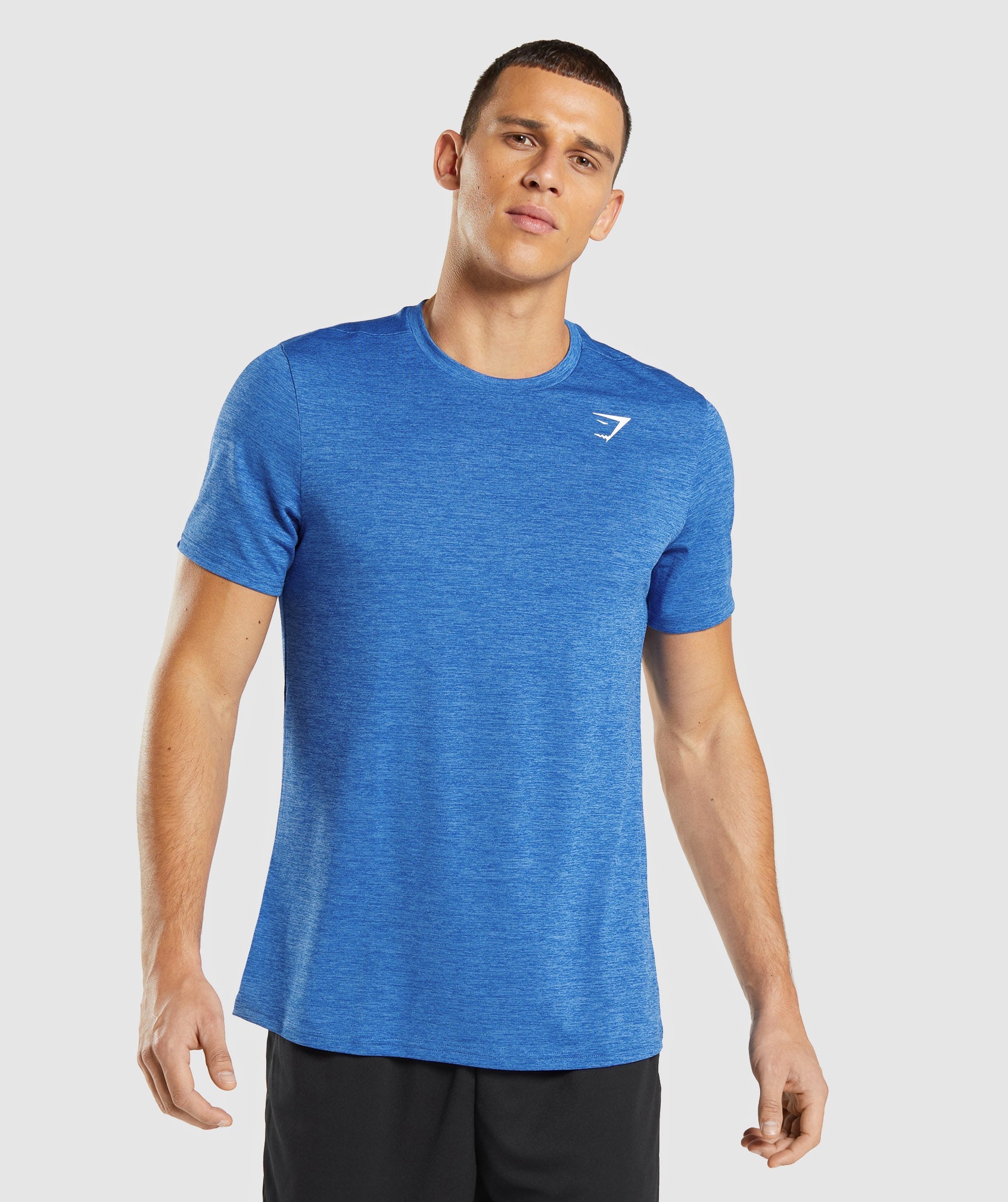 Camiseta Gymshark Arrival Marl Hombre Azules | 2638941-LM