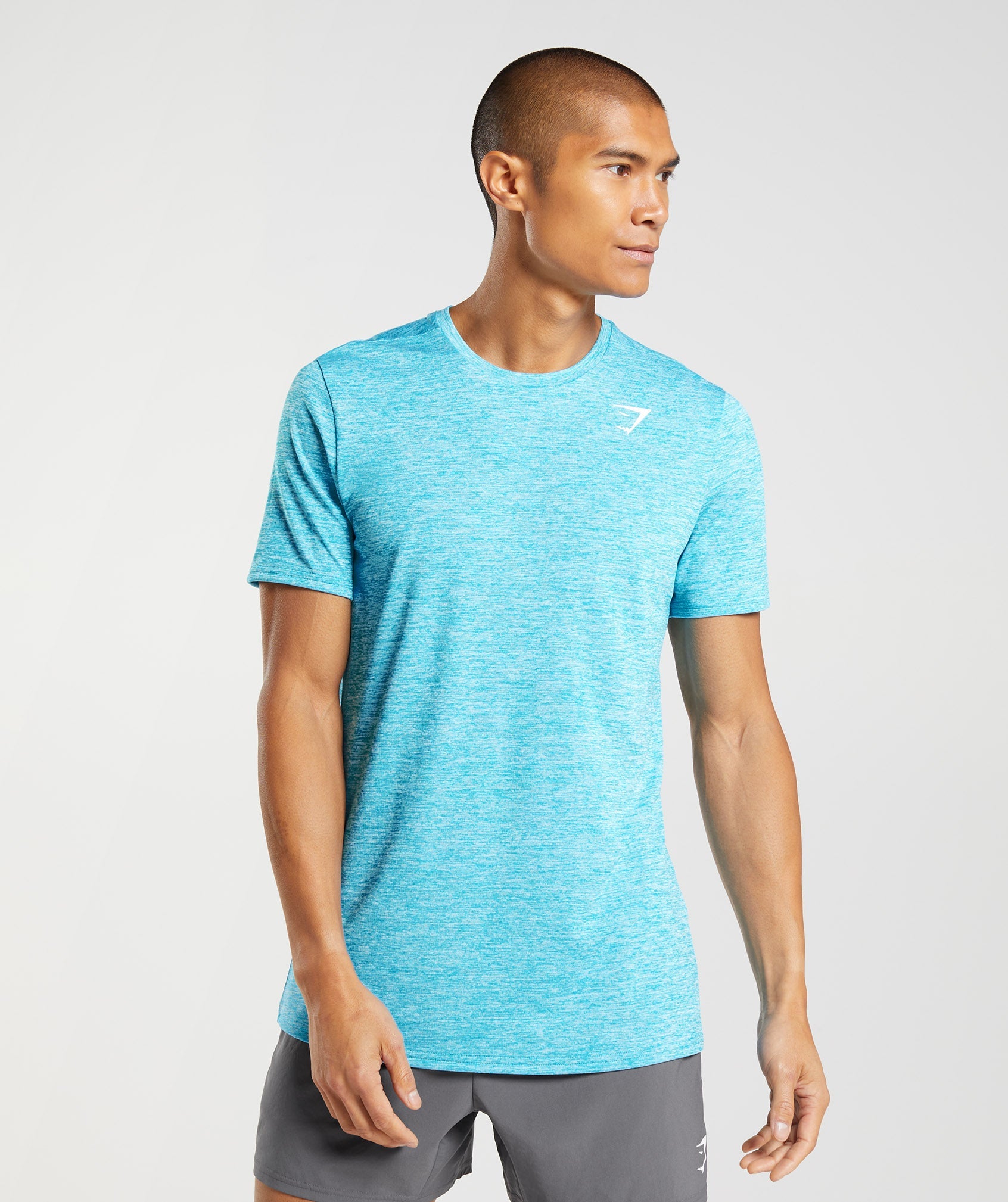 Camiseta Gymshark Arrival Marl Hombre Azules | 6894312-AX