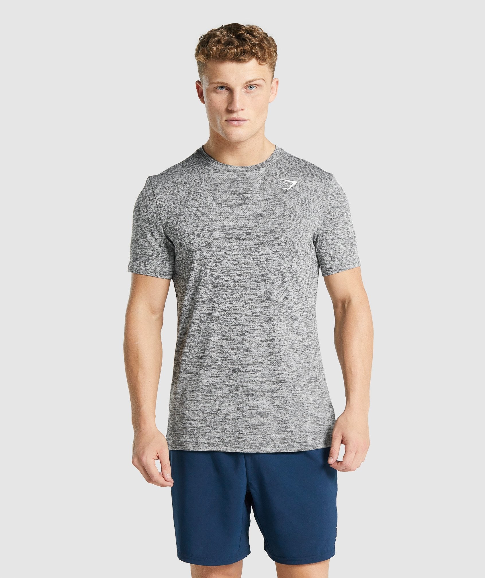 Camiseta Gymshark Arrival Marl Hombre Gris | 1429358-JE