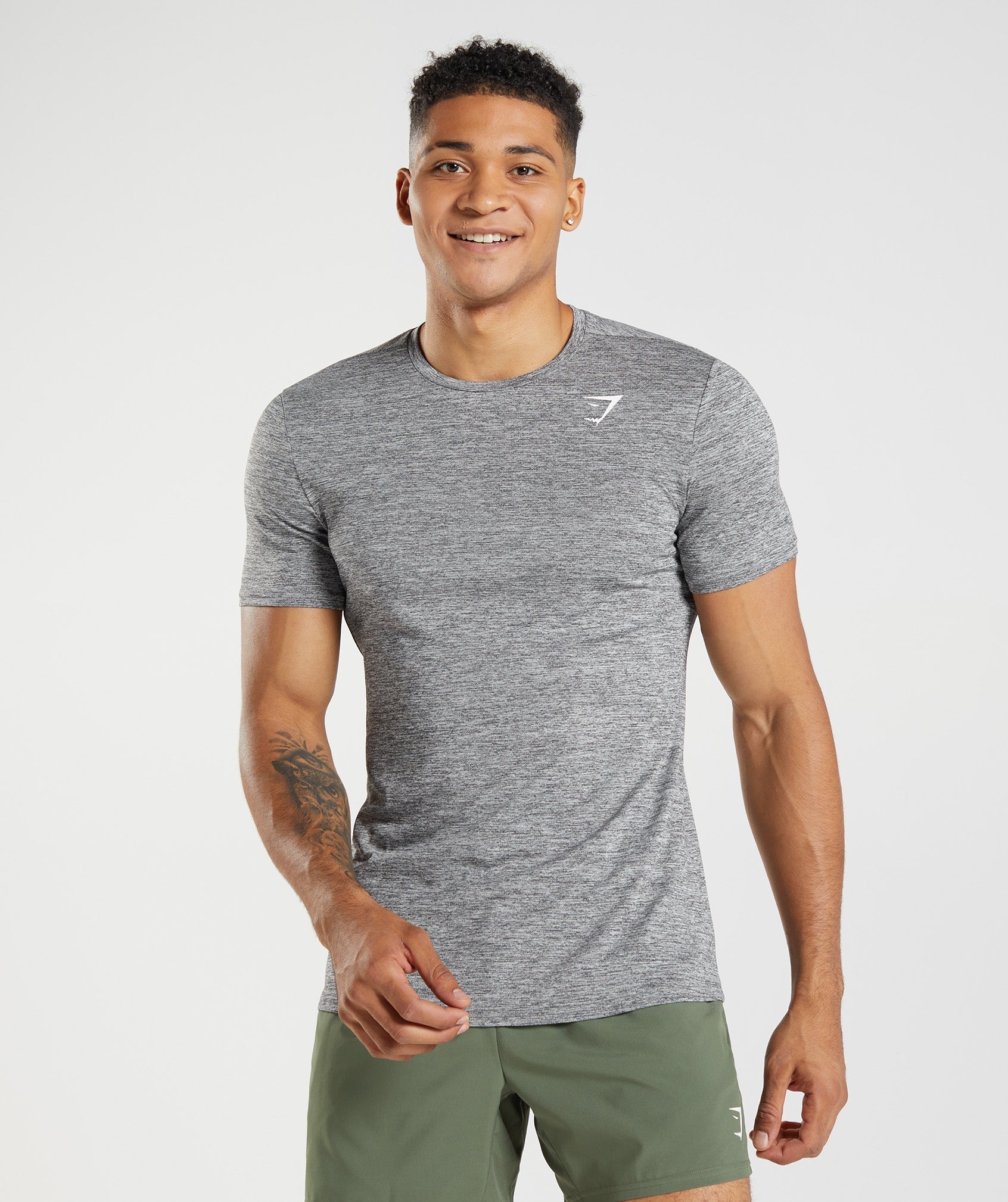 Camiseta Gymshark Arrival Marl Hombre Gris | 9153702-LT