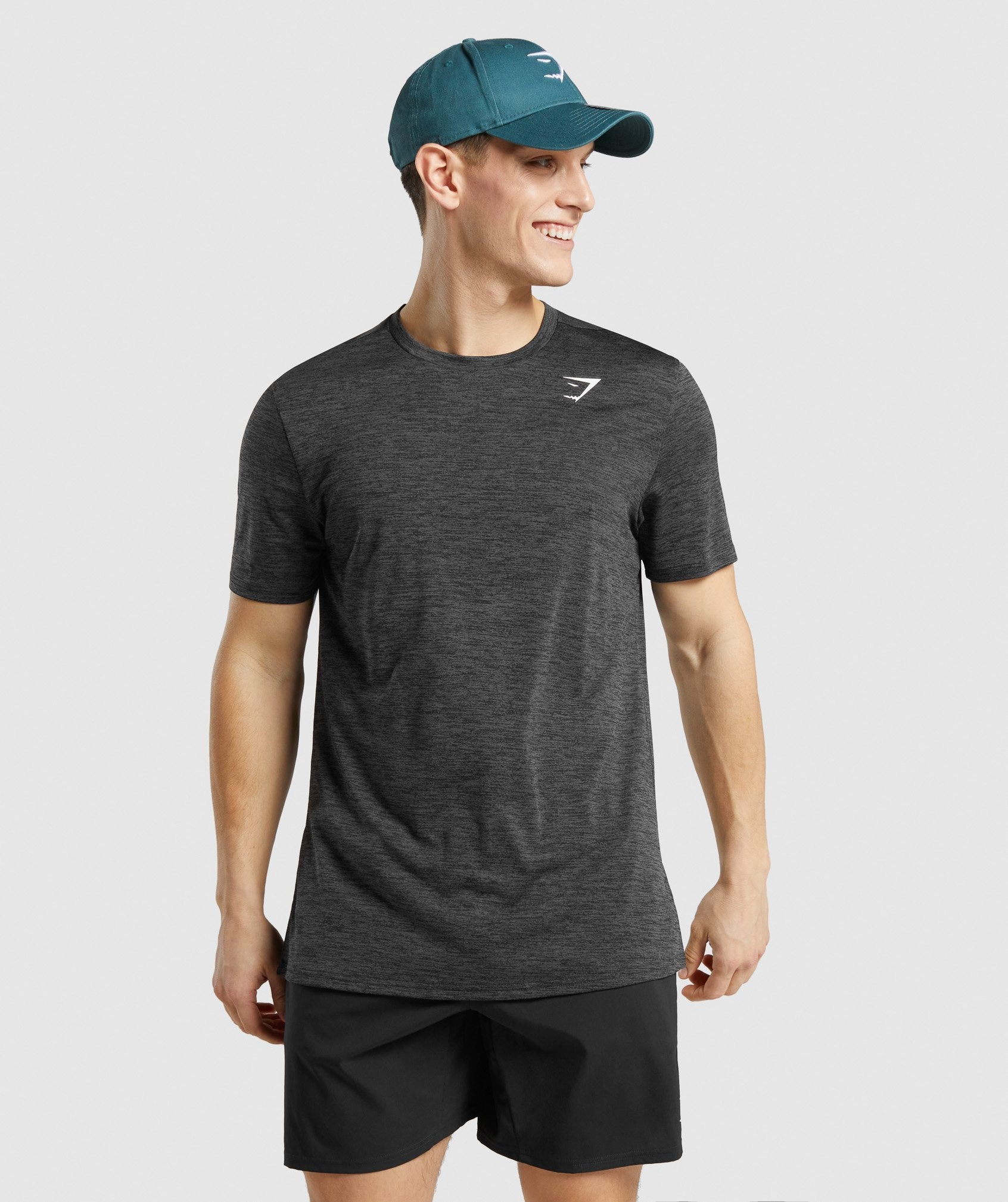 Camiseta Gymshark Arrival Marl Hombre Negras | 1095243-WK