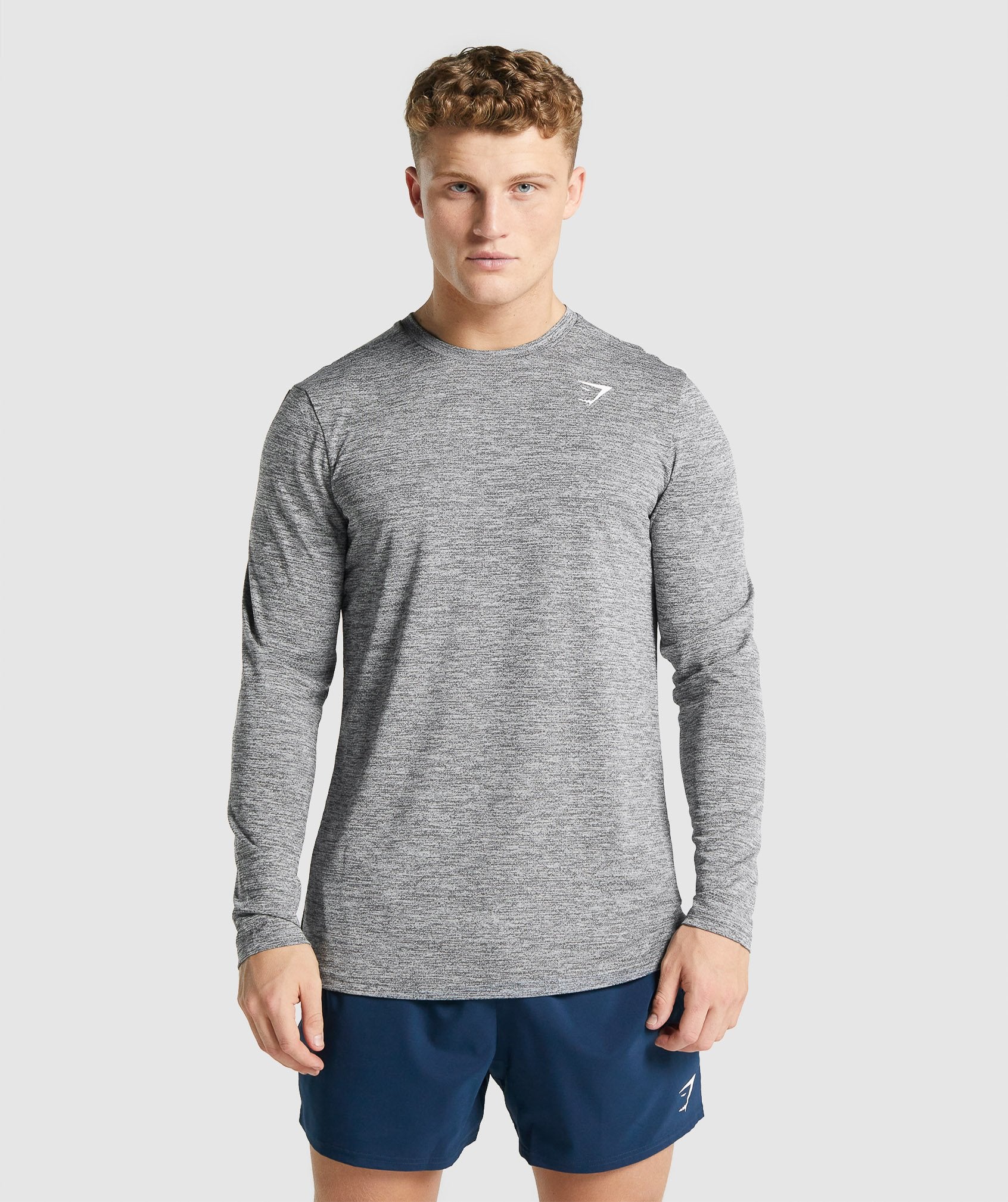 Camiseta Gymshark Arrival Marl Long Sleeve Hombre Gris | 7845263-GK