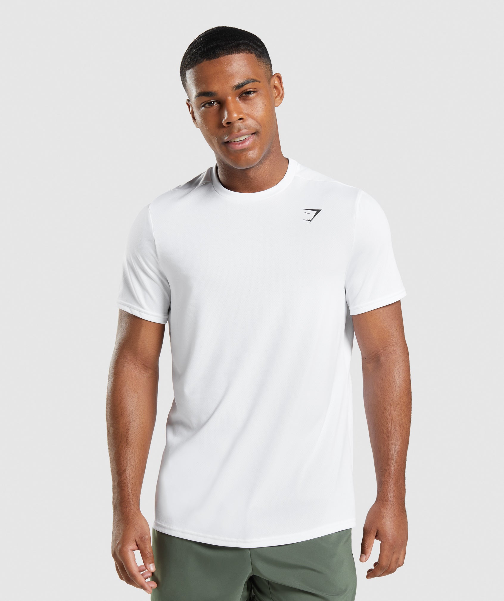 Camiseta Gymshark Arrival Regular Fit Hombre Blancas | 3241690-BI