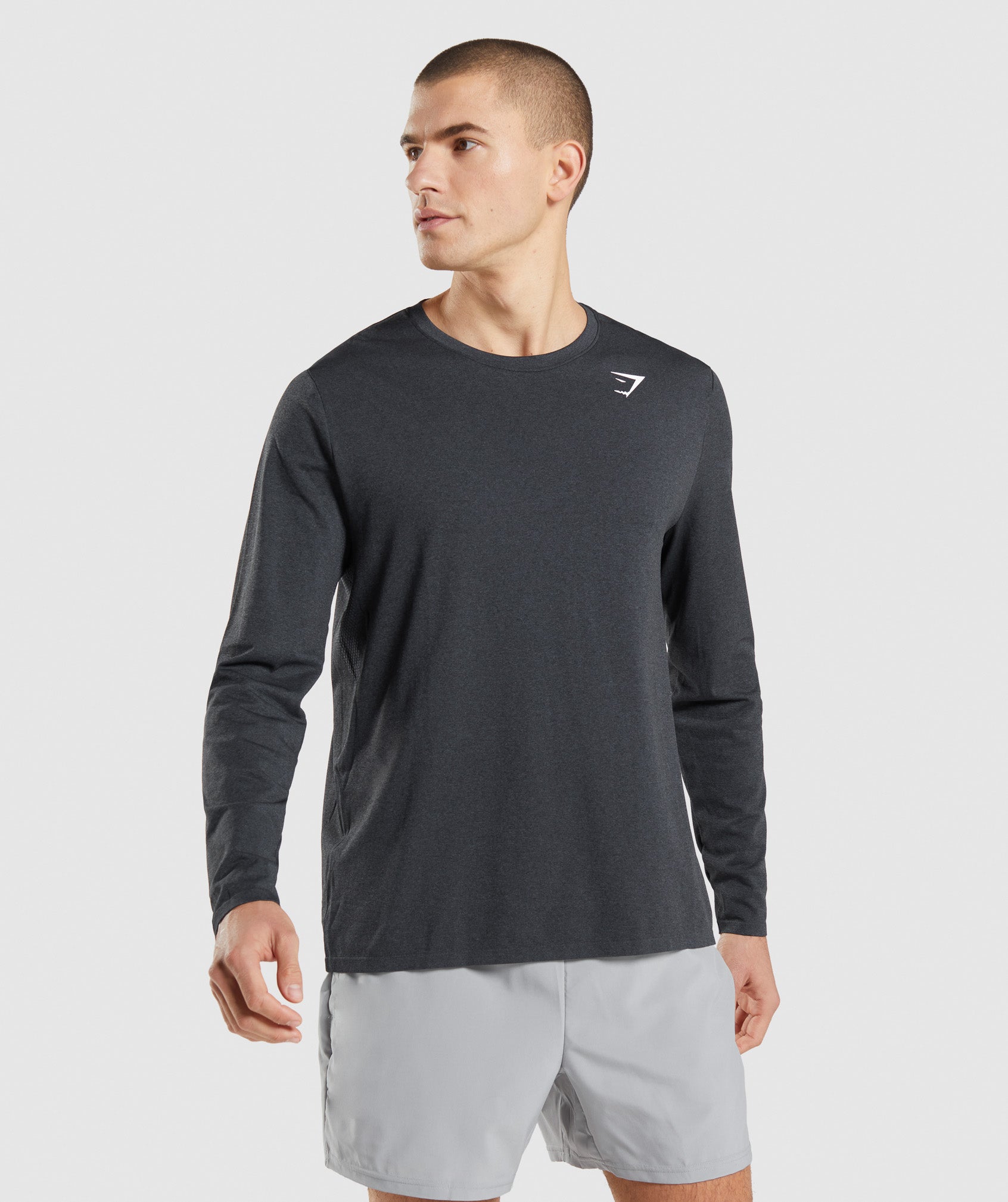 Camiseta Gymshark Arrival Seamless Long Sleeve Hombre Negras | 8971403-GU