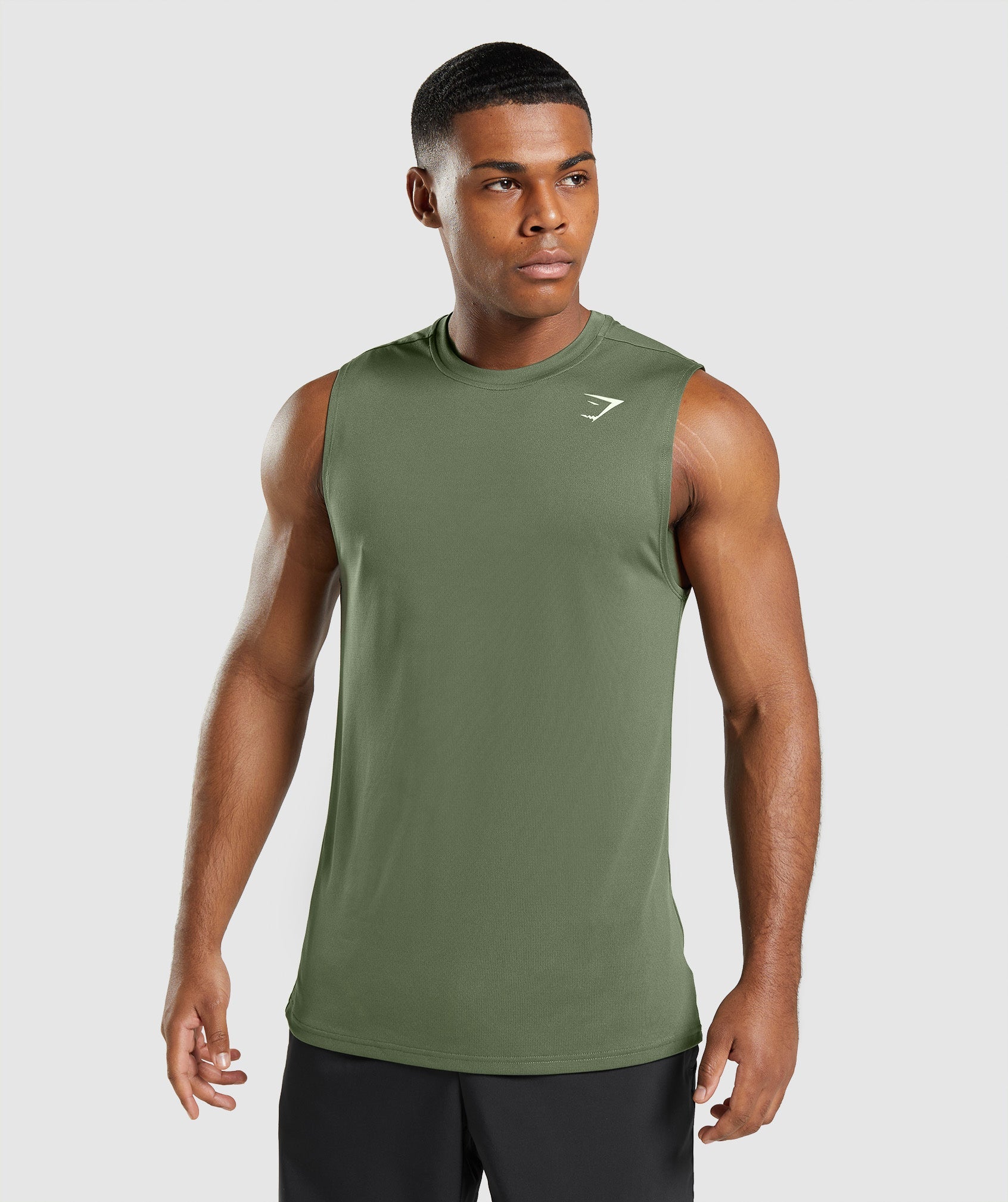 Camiseta Gymshark Arrival Sin Manga Hombre Verde Oliva | 4635897-MS