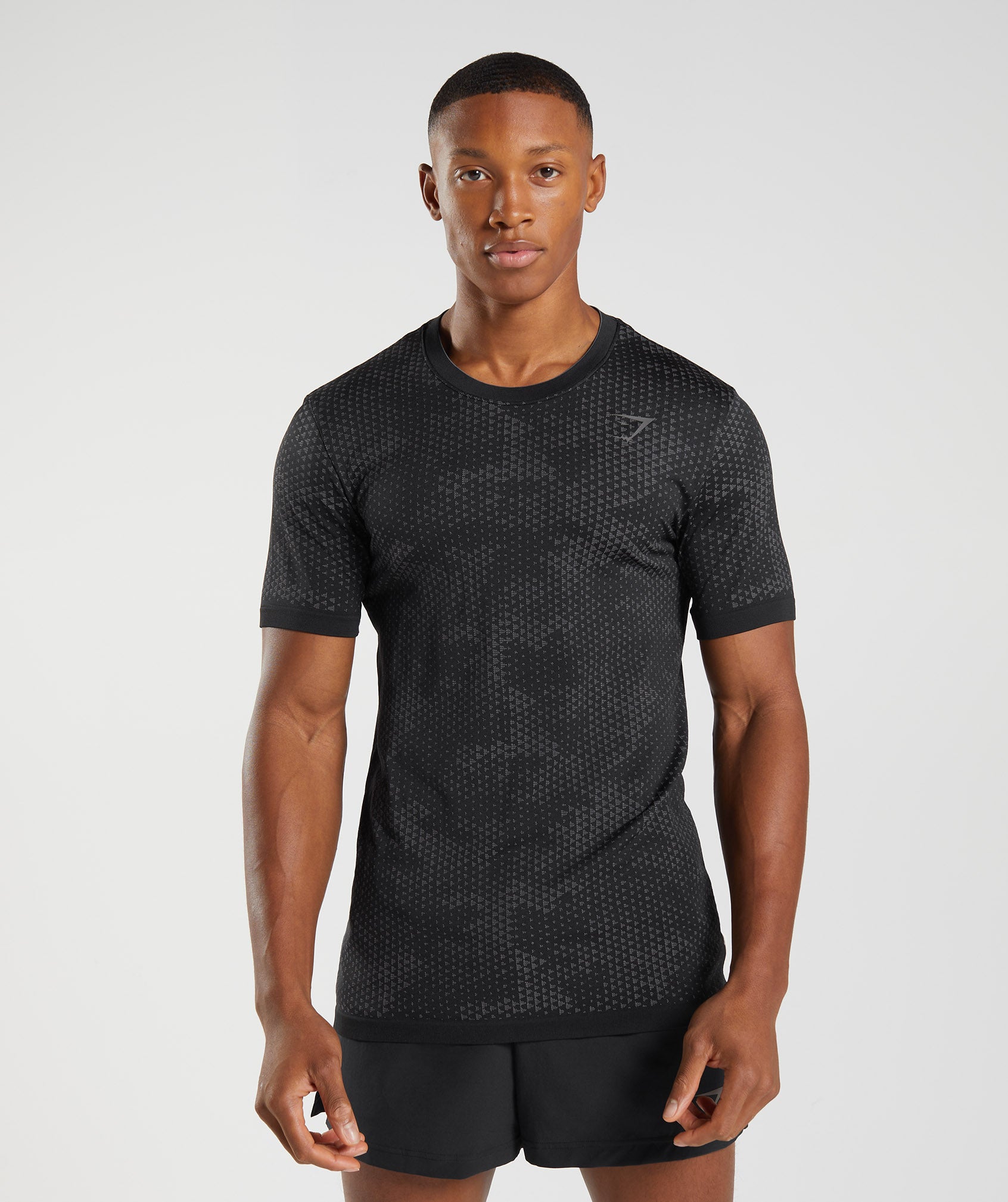 Camiseta Gymshark Deporte Seamless Hombre Negras Gris | 0873562-NI