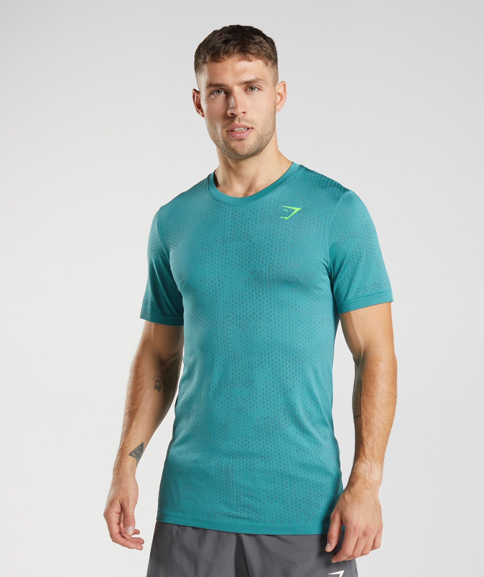 Camiseta Gymshark Deporte Seamless Hombre Azules Turquesa | 6109387-TO