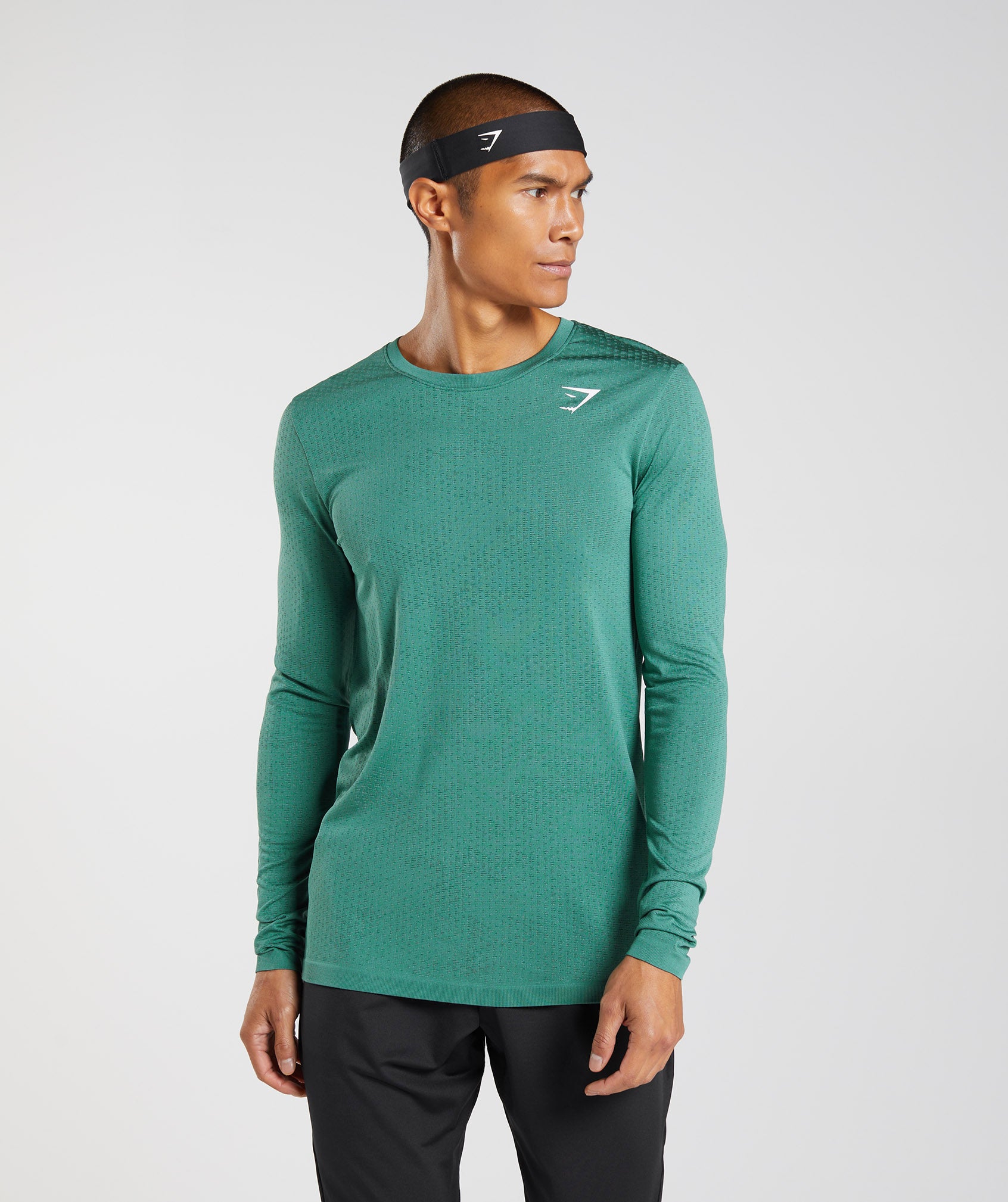 Camiseta Gymshark Deporte Seamless Long Sleeve Hombre Verde Verde | 5902167-YE