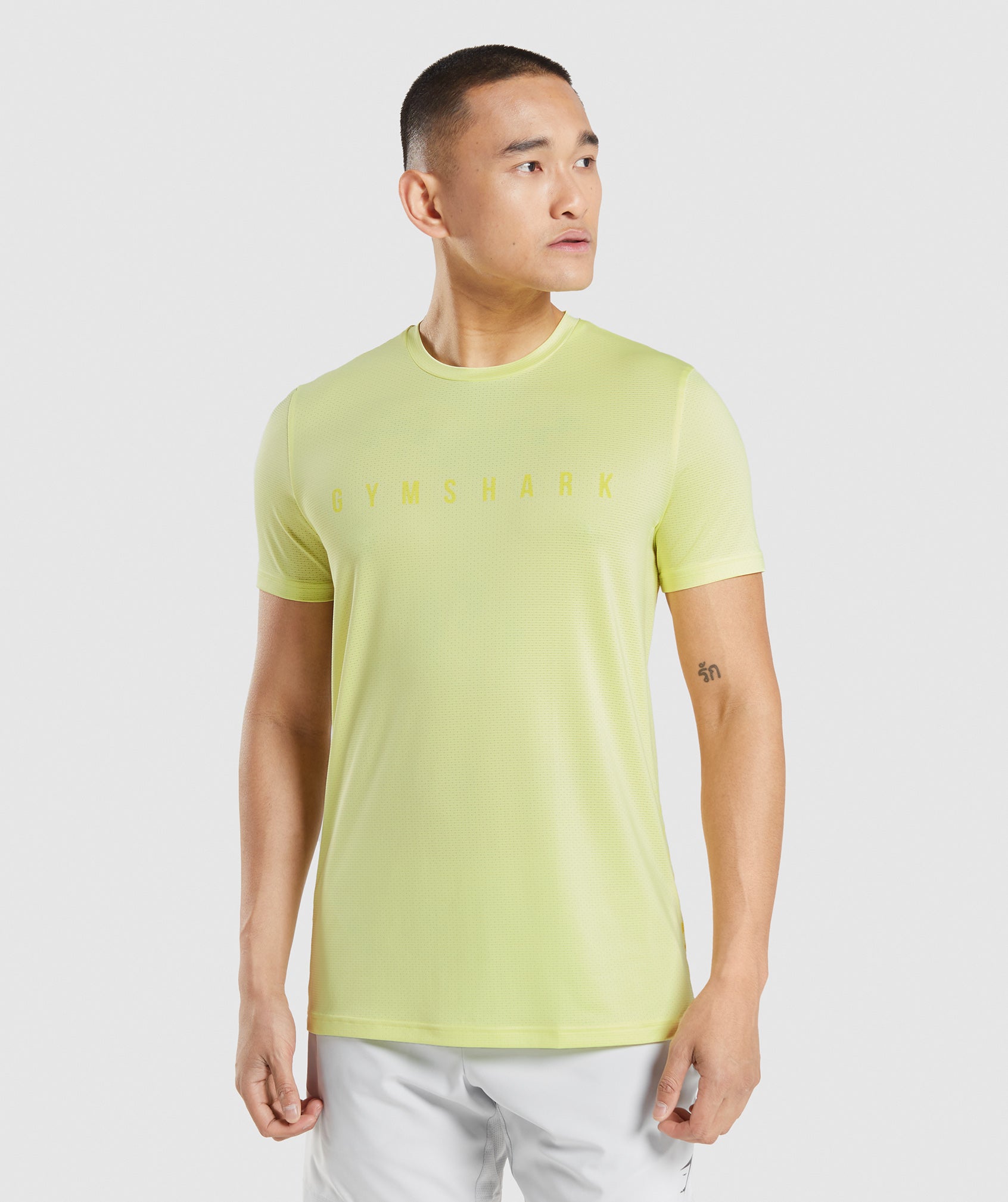 Camiseta Gymshark Deporte Stripe Hombre Verde | 0813649-GR