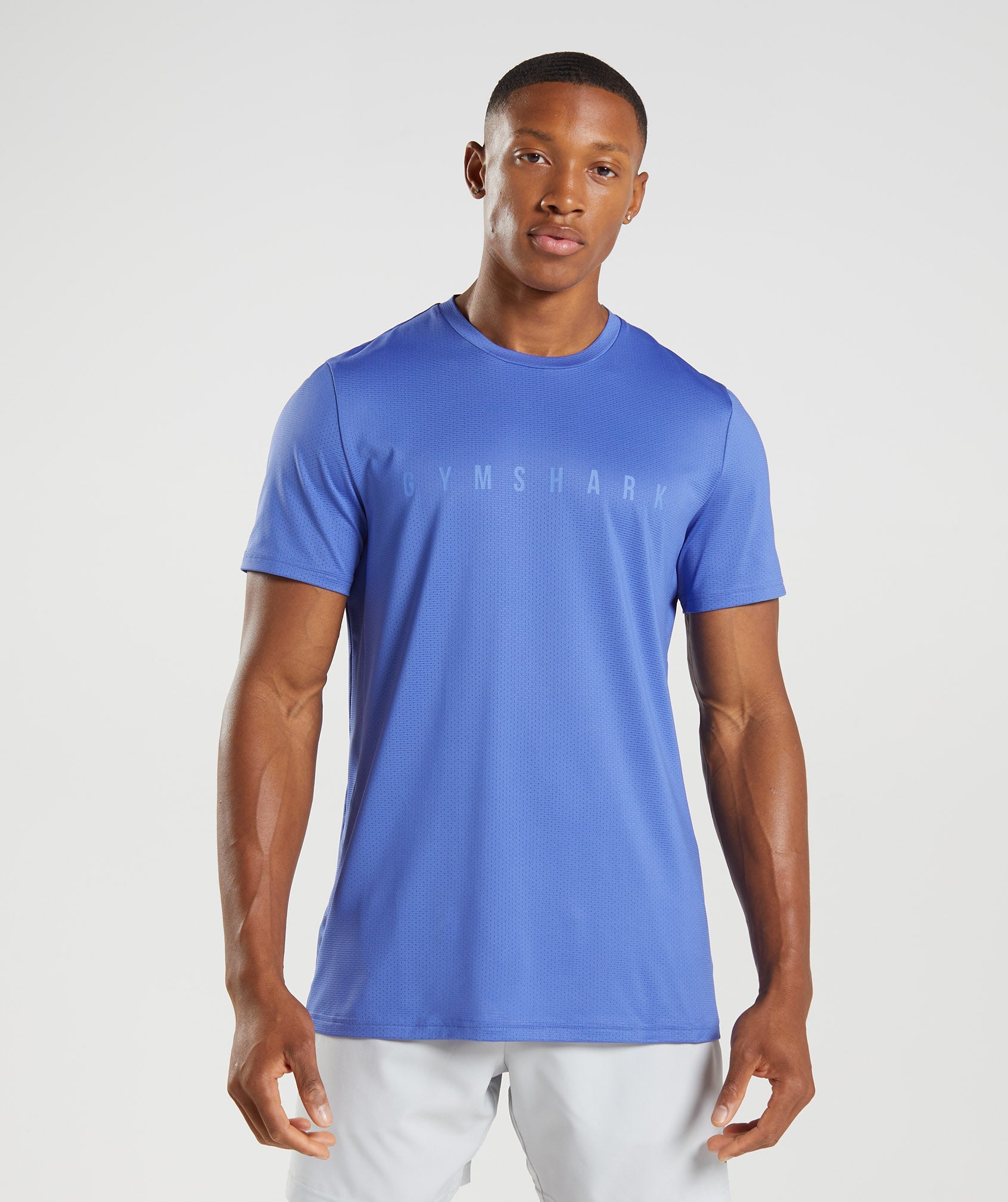 Camiseta Gymshark Deporte Stripe Hombre Azules | 2849735-PC