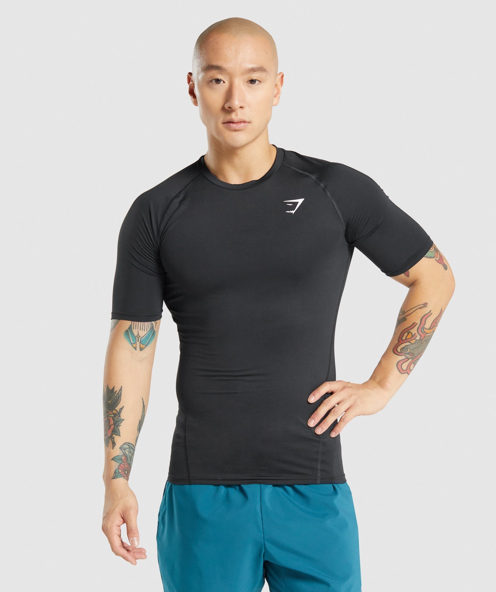 Camiseta Gymshark Element Baselayer Hombre Negras | 0953841-BP