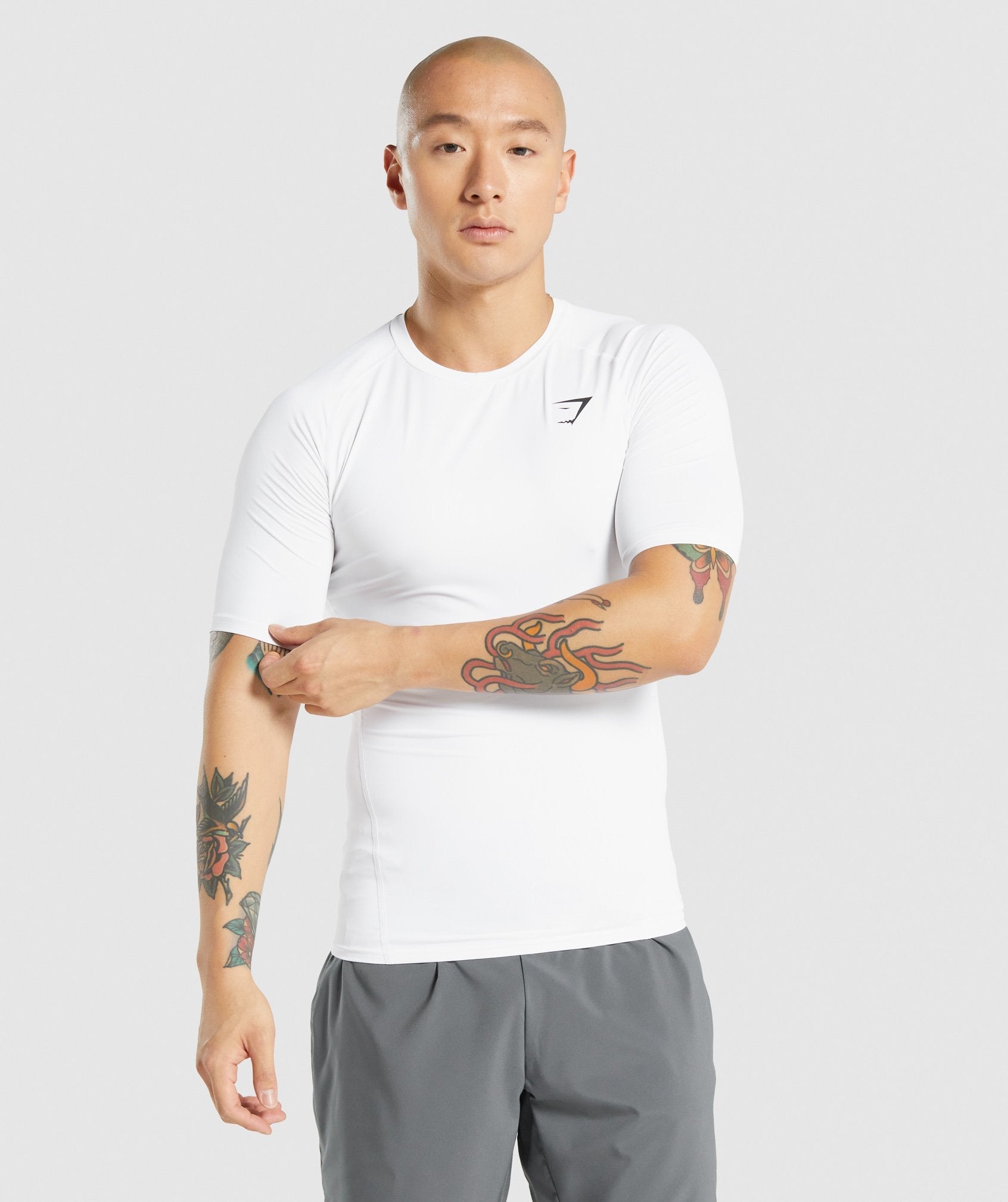 Camiseta Gymshark Element Baselayer Hombre Blancas | 8047325-KL