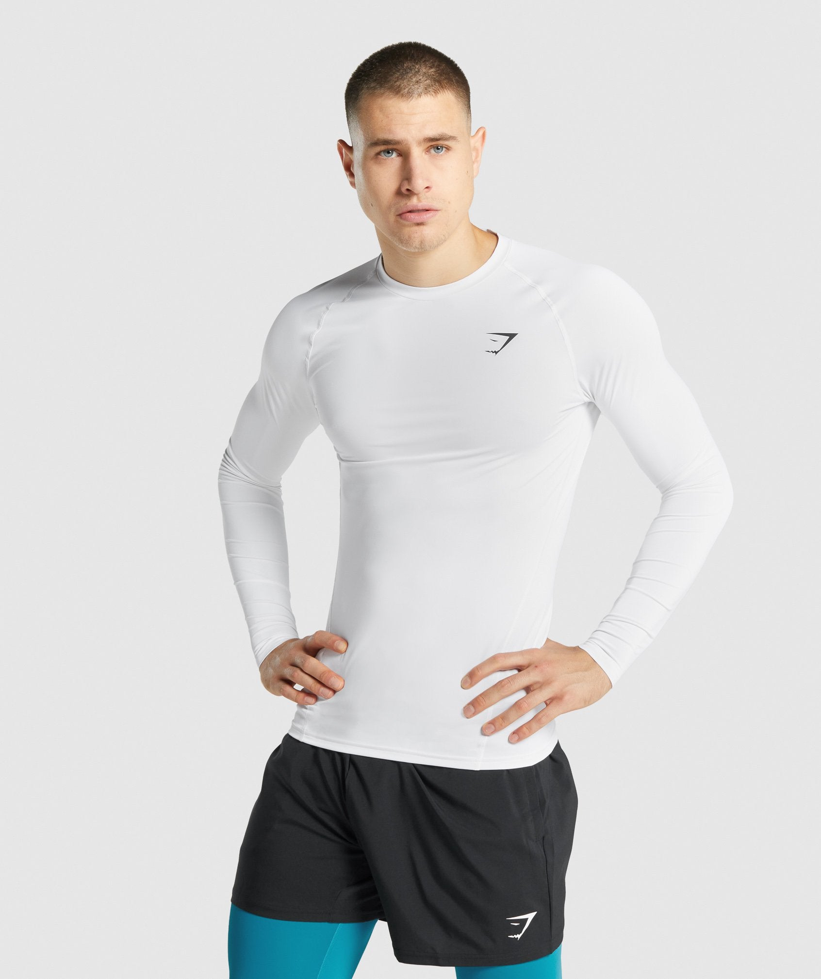 Camiseta Gymshark Element Baselayer Long Sleeve Hombre Blancas | 7356290-DC